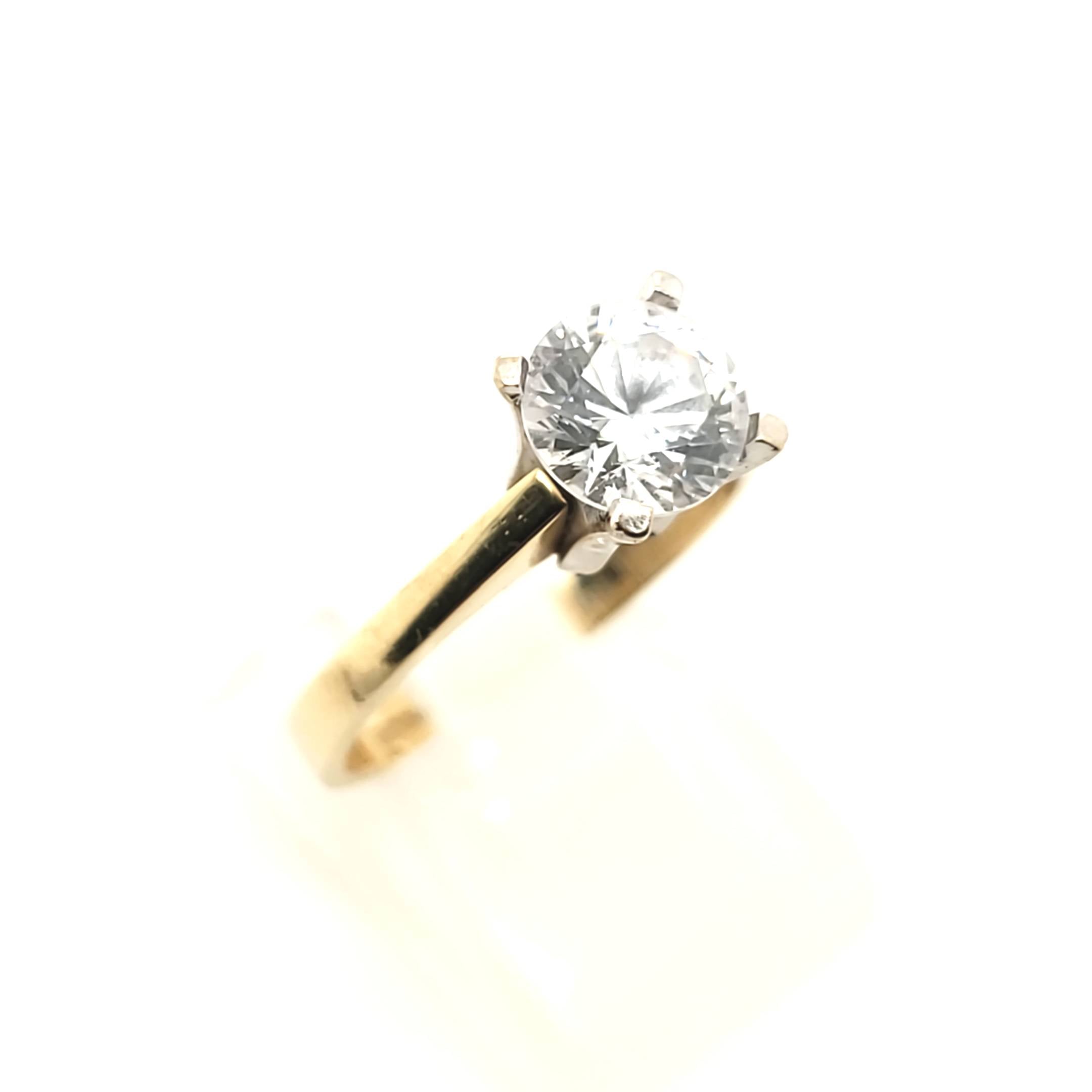 Ring Solitär Gelb Gold 585 Verlobung Größe 55