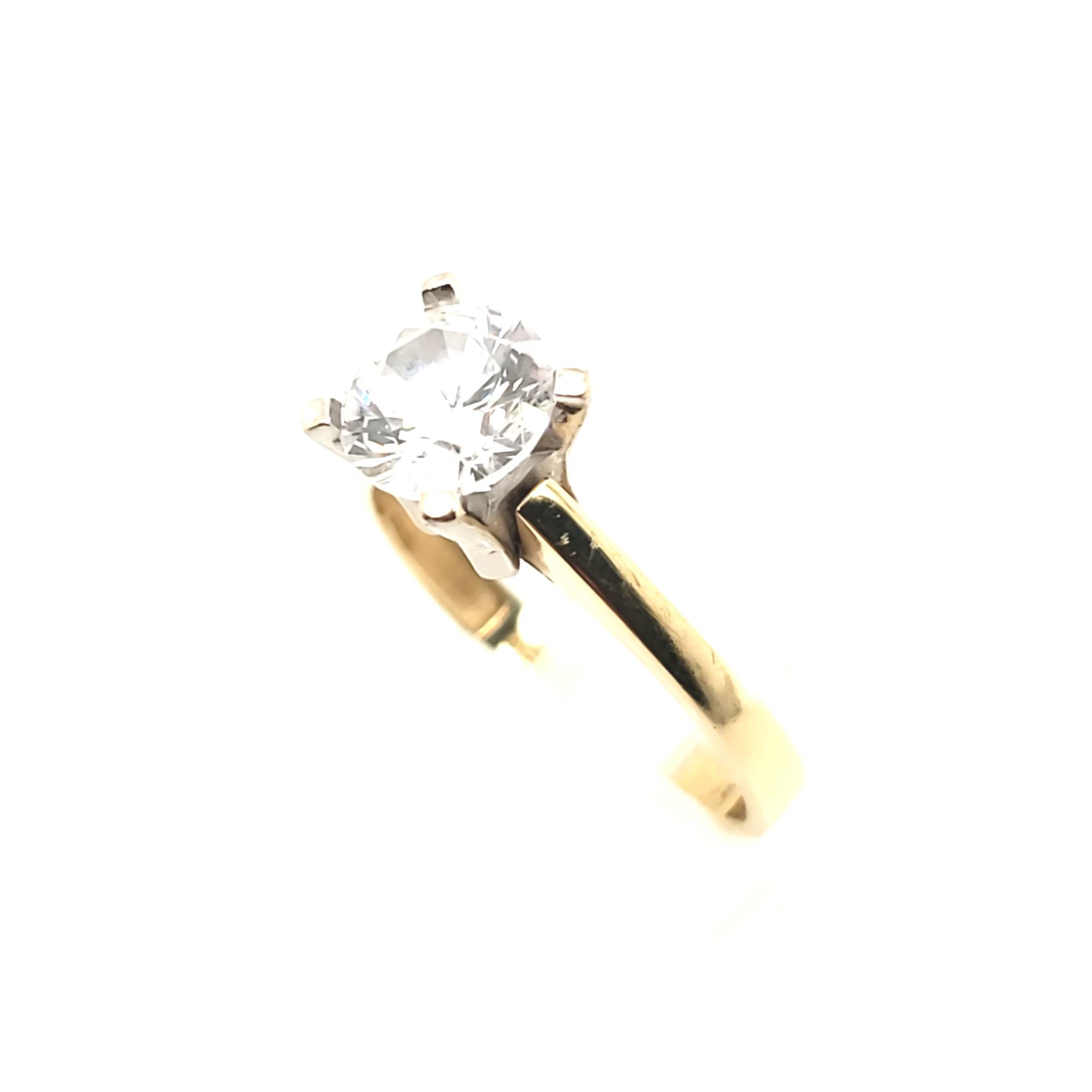 Ring Solitär Gelb Gold 585 Verlobung Größe 55