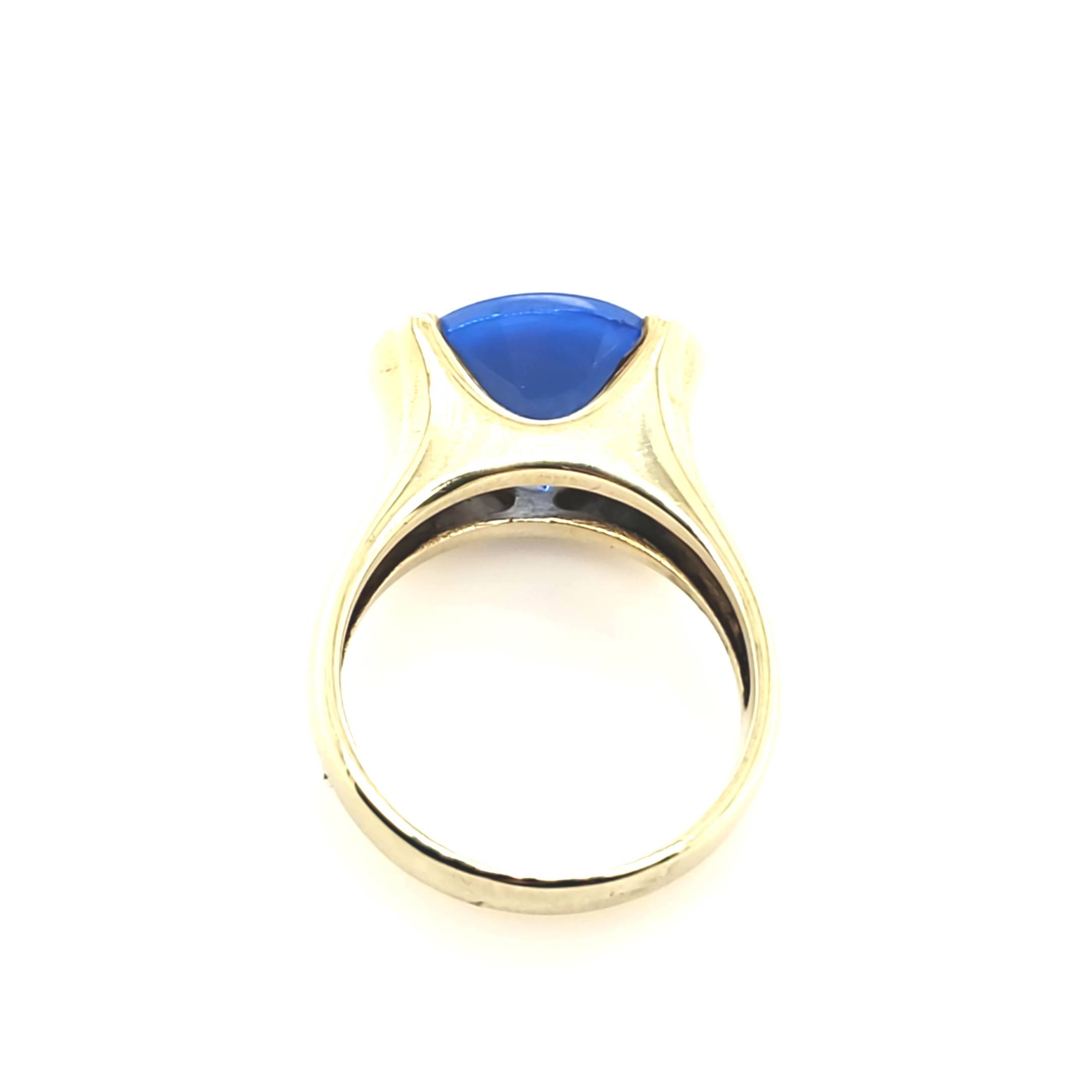 Ring Gelb Gold 333 8kt Größe 53 Blauer Farbstein