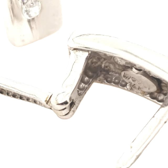 Damen Ohrringe Ohrstecker Weiß Gold 585 14kt mit je 3 farblosen Steinen