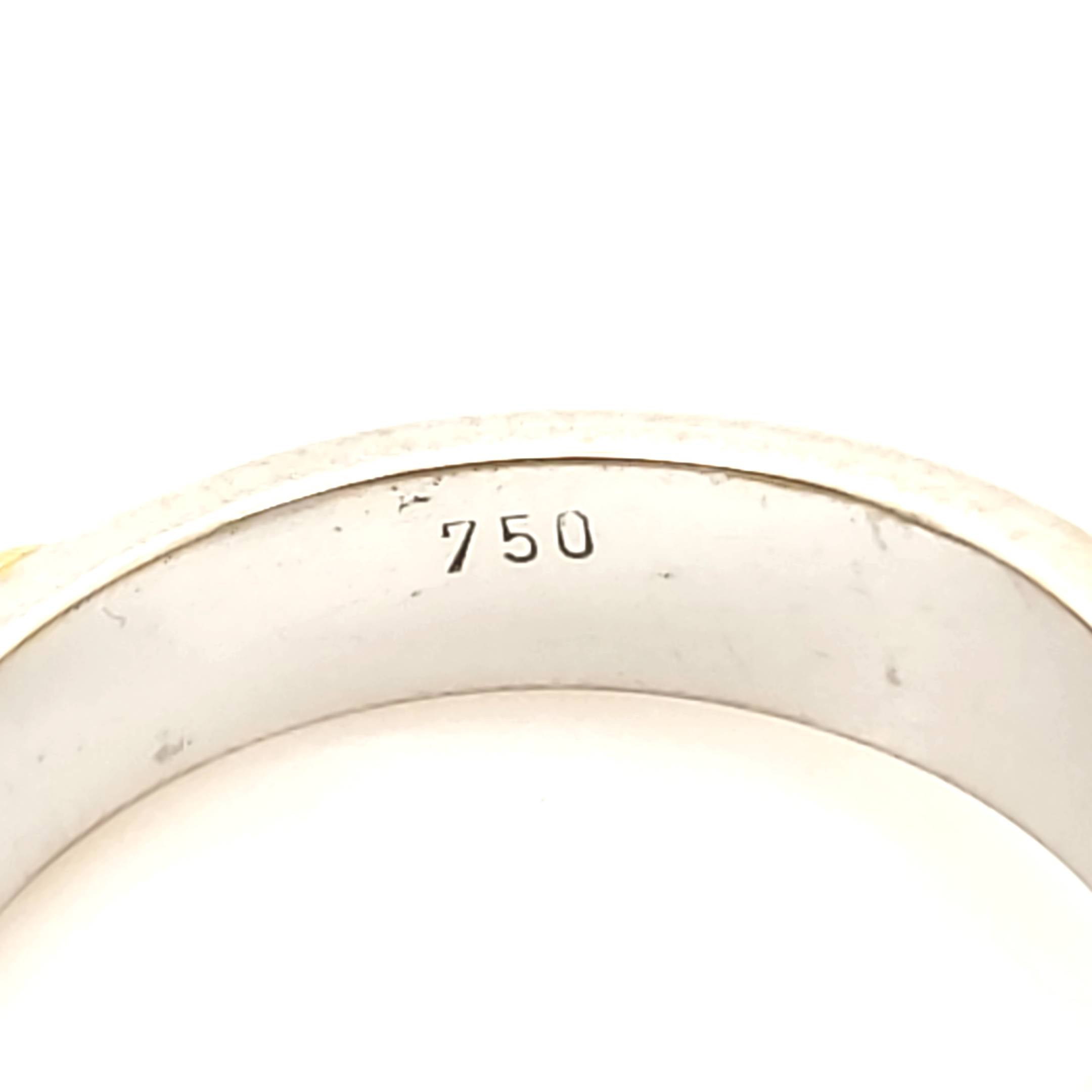 Brillant Ring Gelbgold Weißgold 1 Saphir 3 Brillanten ca.0,06ct Größe 55