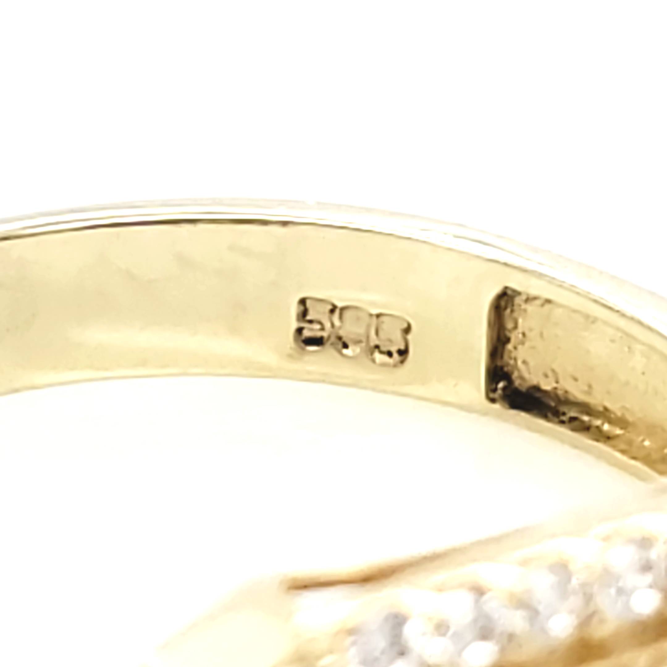 Damenring Gelbgold 585 Gr.61 mit lila Farbstein