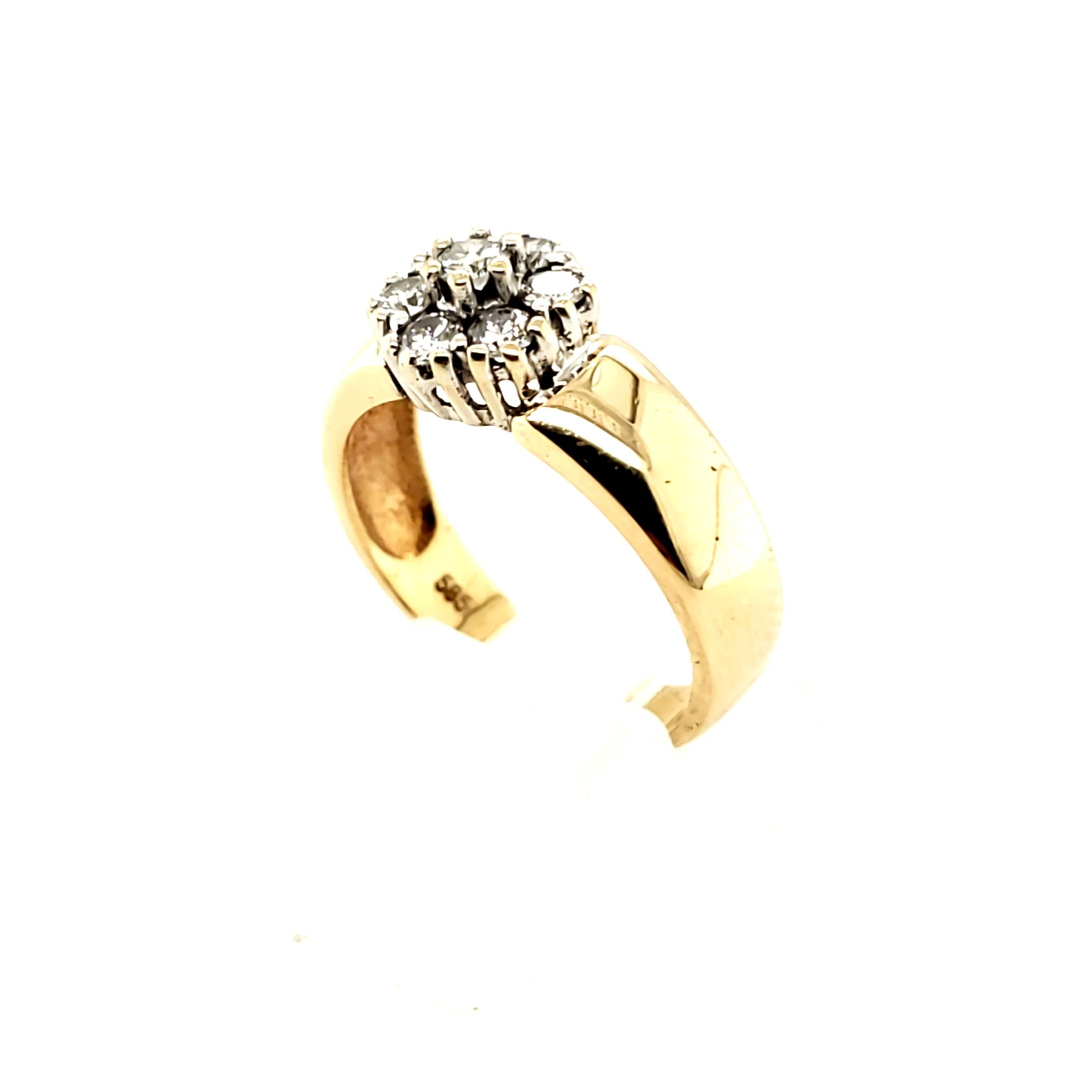 Ring Gelb Weiß Gold 585 14kt Gr.53 7 Brillanten ca.0,63ct