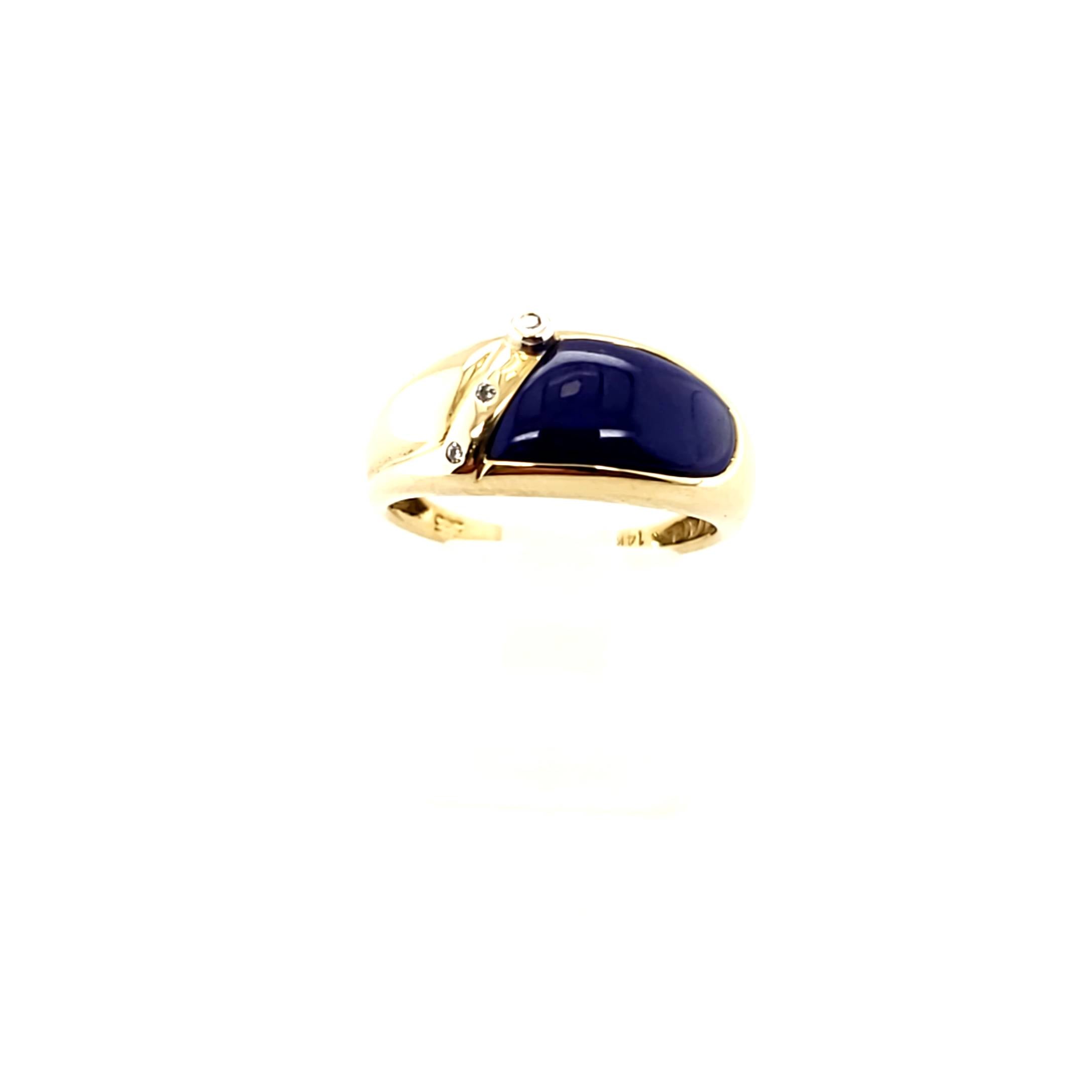 Ring Gold 585 14 kt Diamanten Schmuckstein Blau Damen