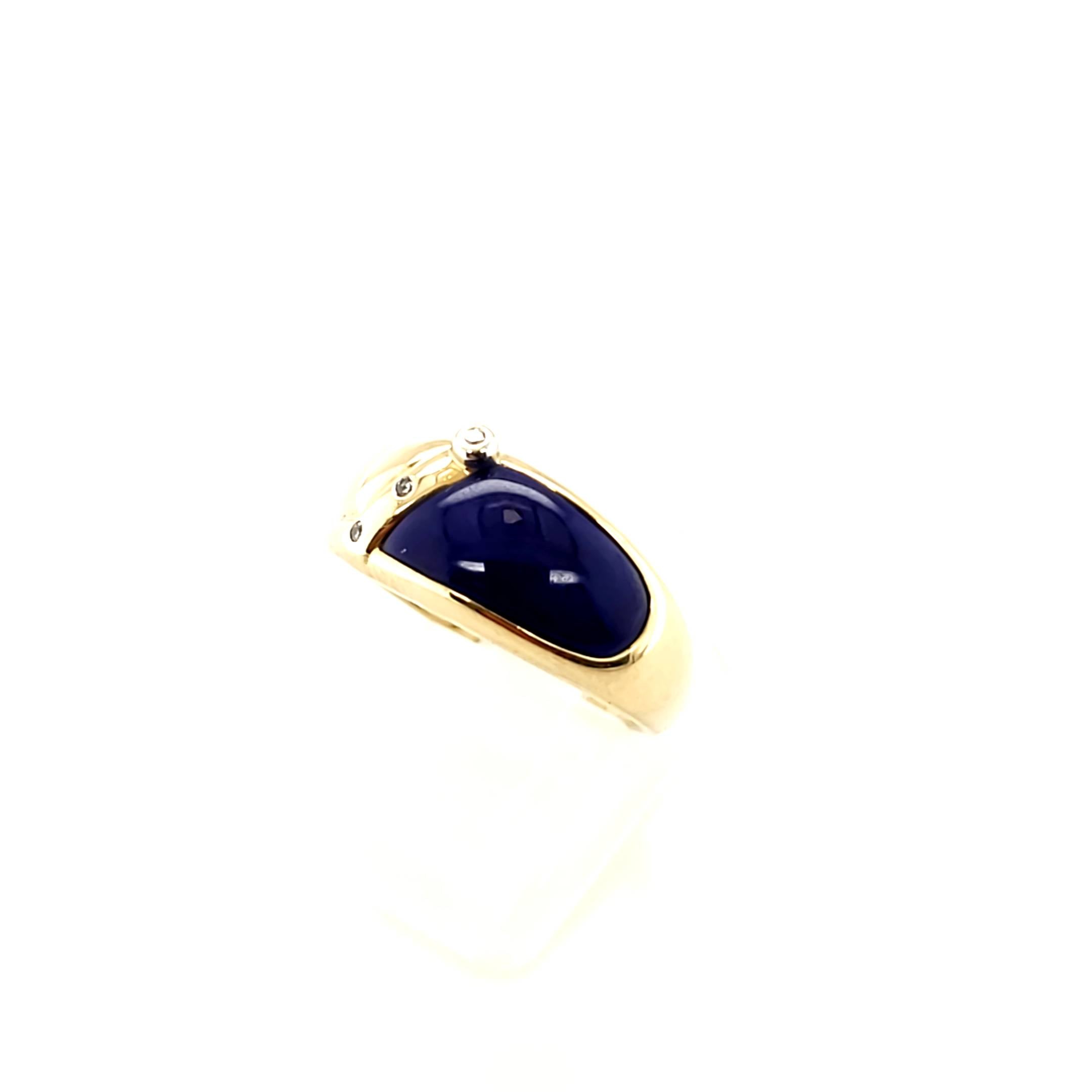 Ring Gold 585 14 kt Diamanten Schmuckstein Blau Damen