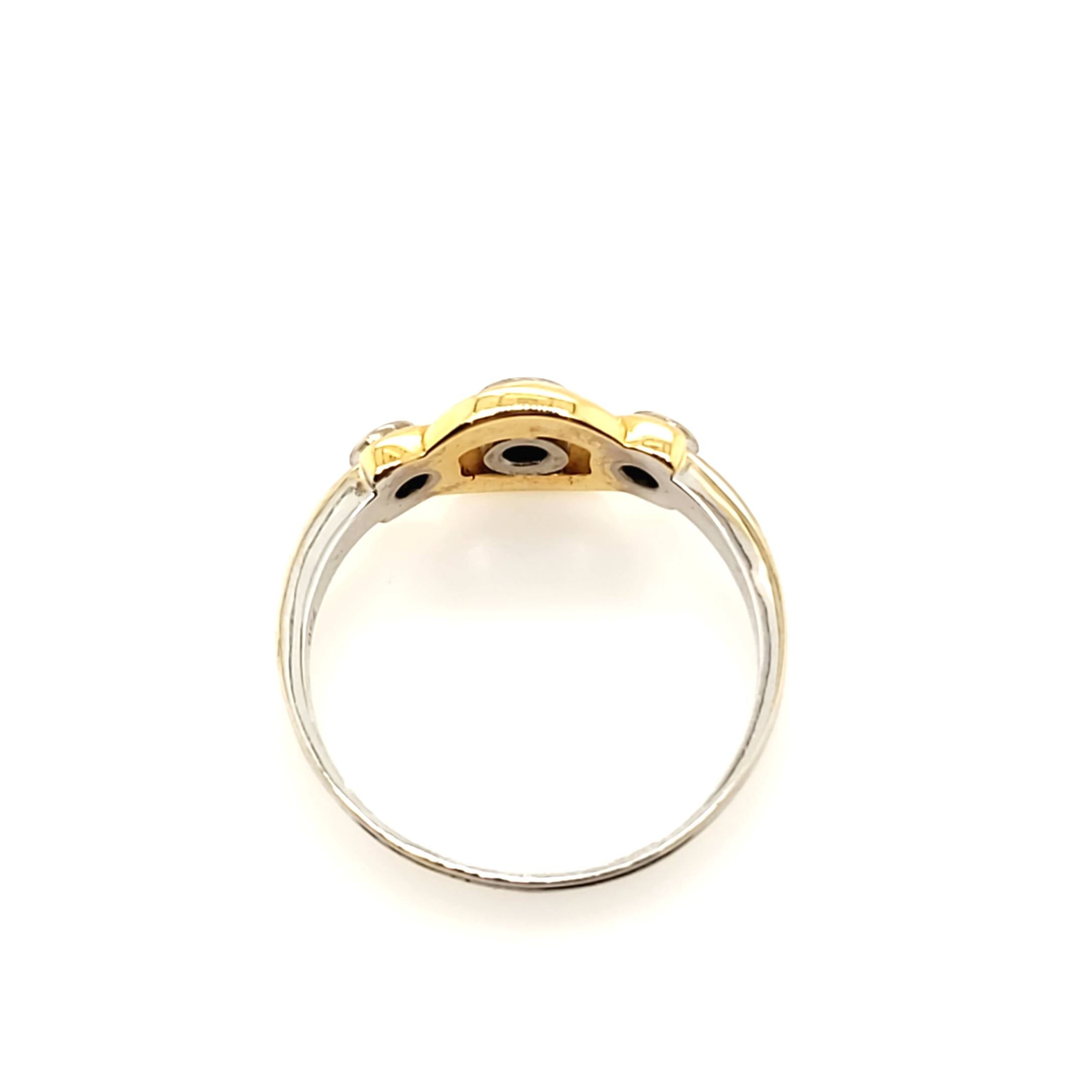 Damen Ring Gelb Weißgold 750 18kt 3 Brillanten ca.0,20ct Größe 61/62
