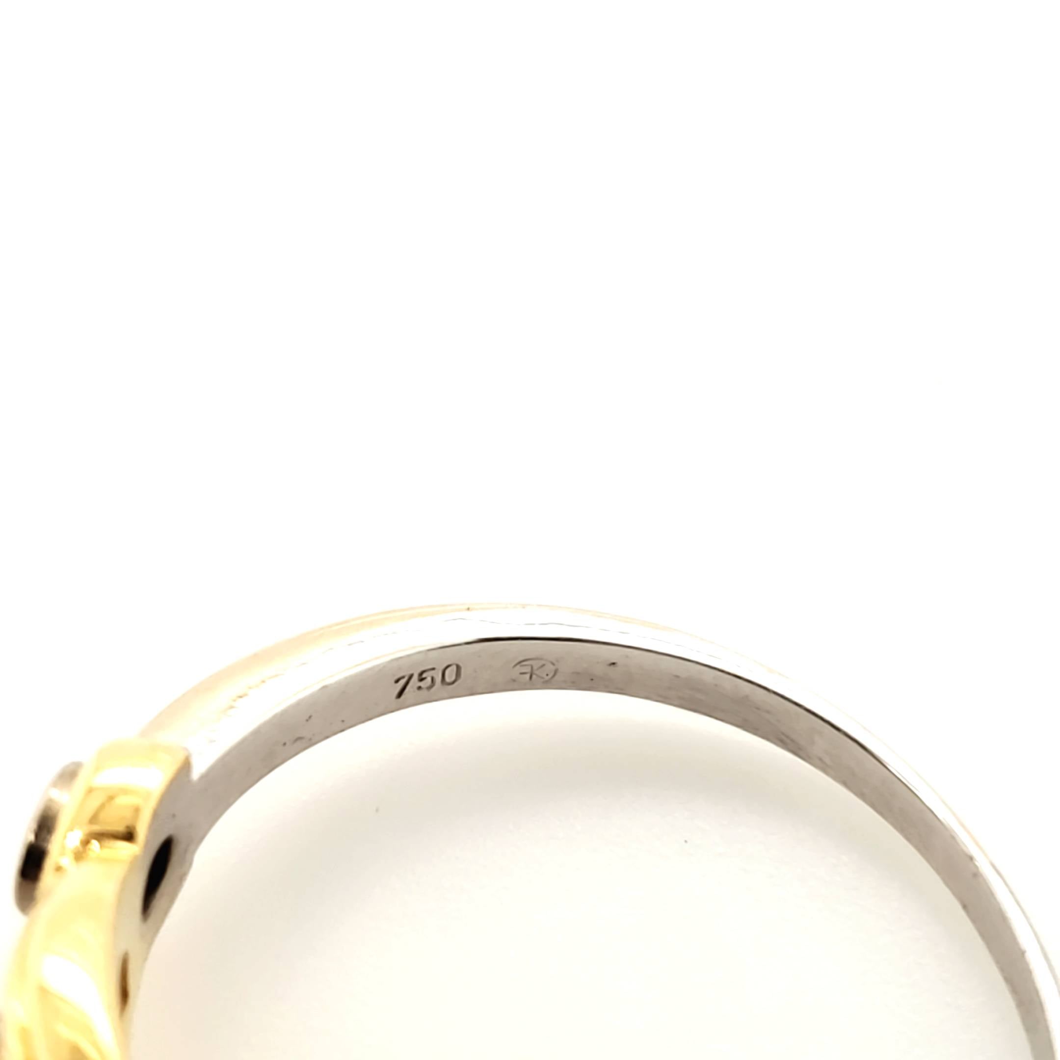 Damen Ring Gelb Weißgold 750 18kt 3 Brillanten ca.0,20ct Größe 61/62