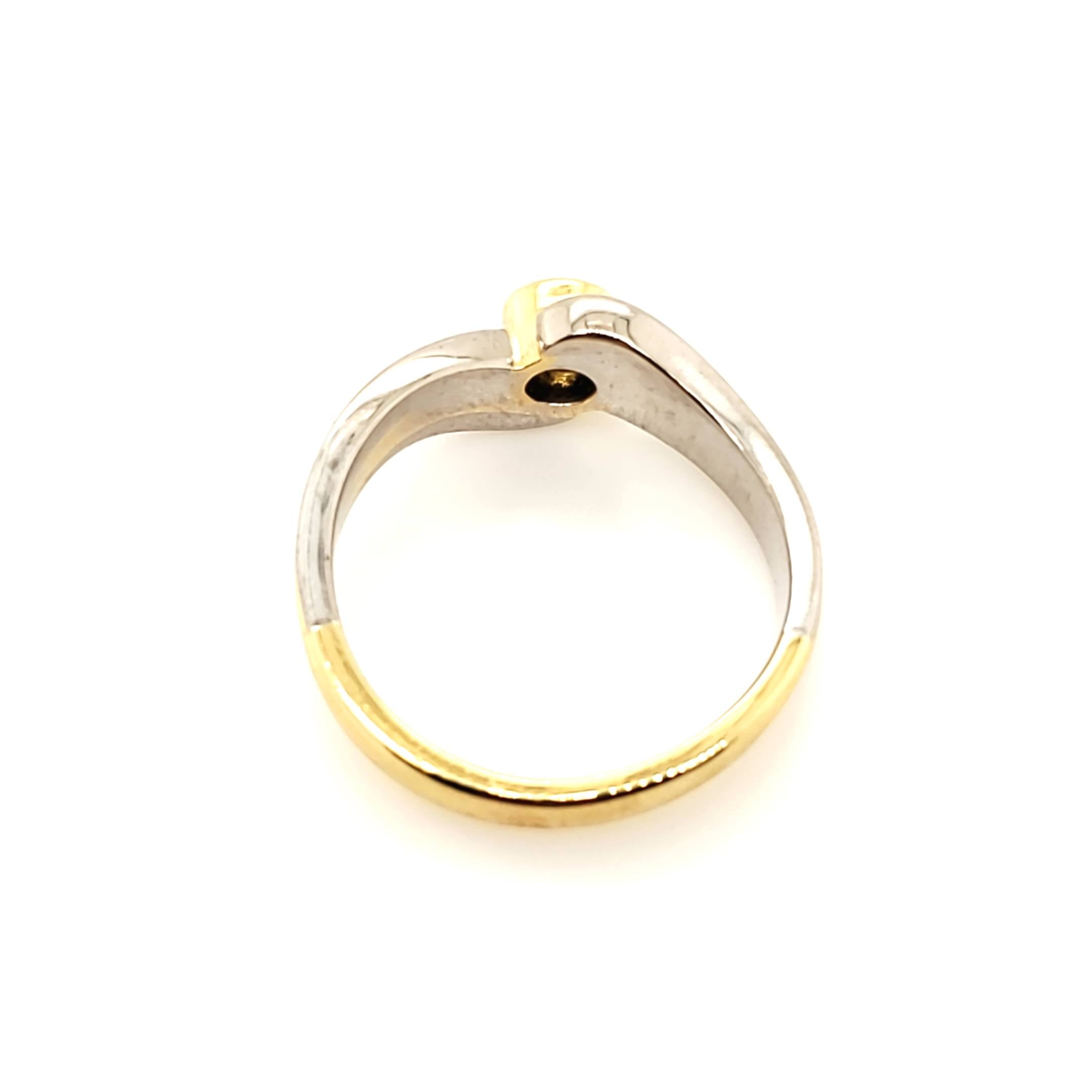 Damen Solitär Ring Gelb Weiß Gold 750 18kt 1 Brillant ca. 0,25ct
