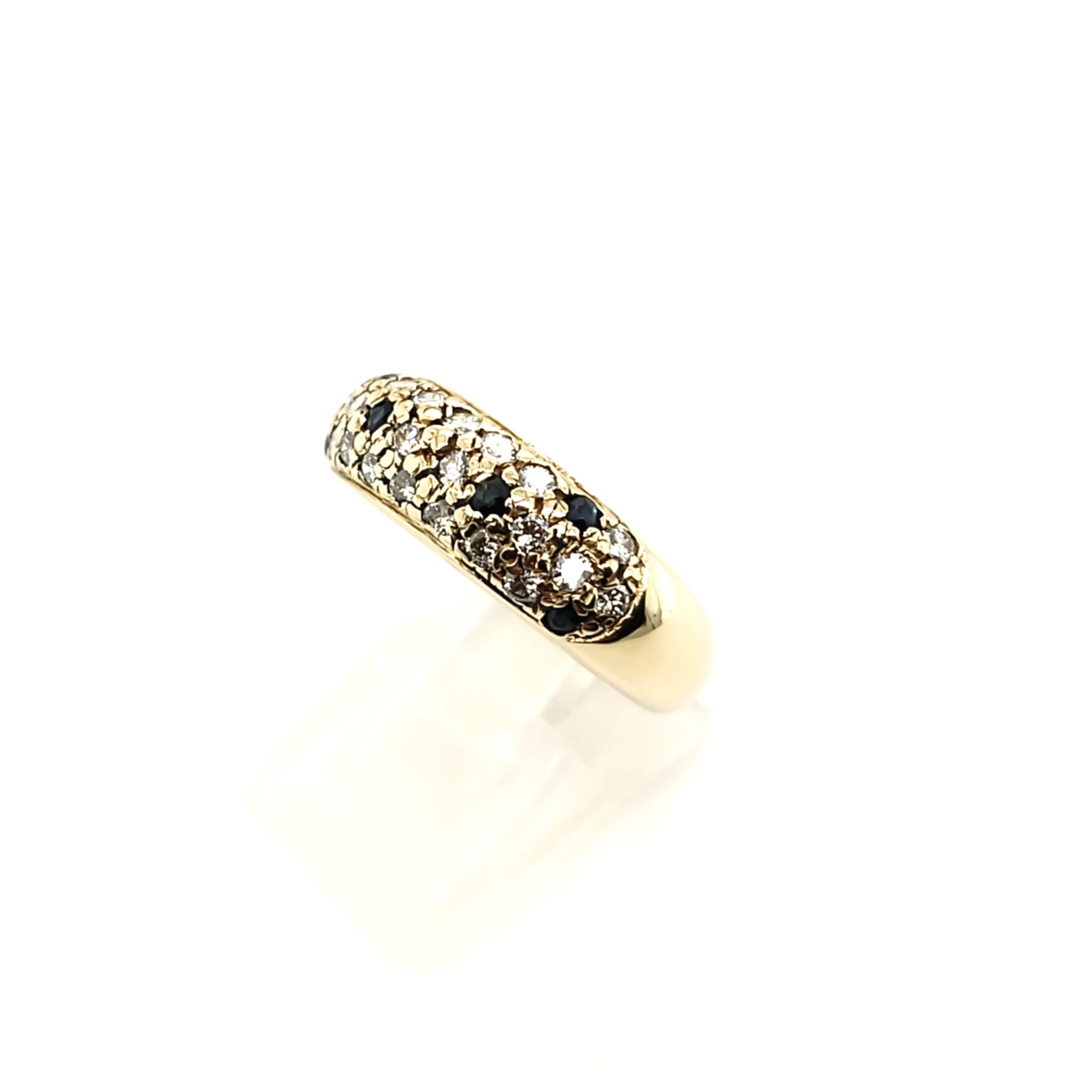 Damen Ring Gelbgold 585 22 Brillanten 6 Farbsteine