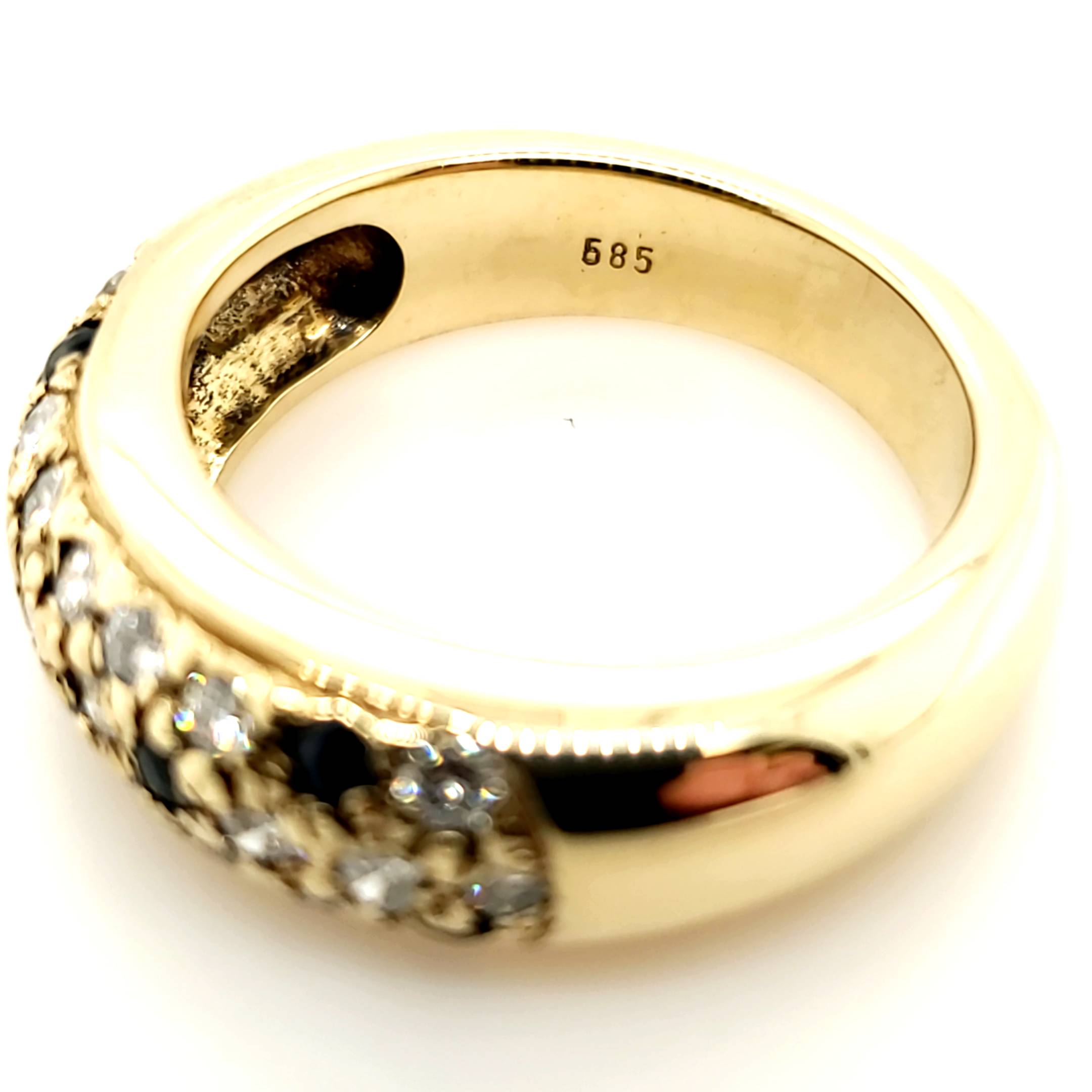Damen Ring Gelbgold 585 22 Brillanten 6 Farbsteine