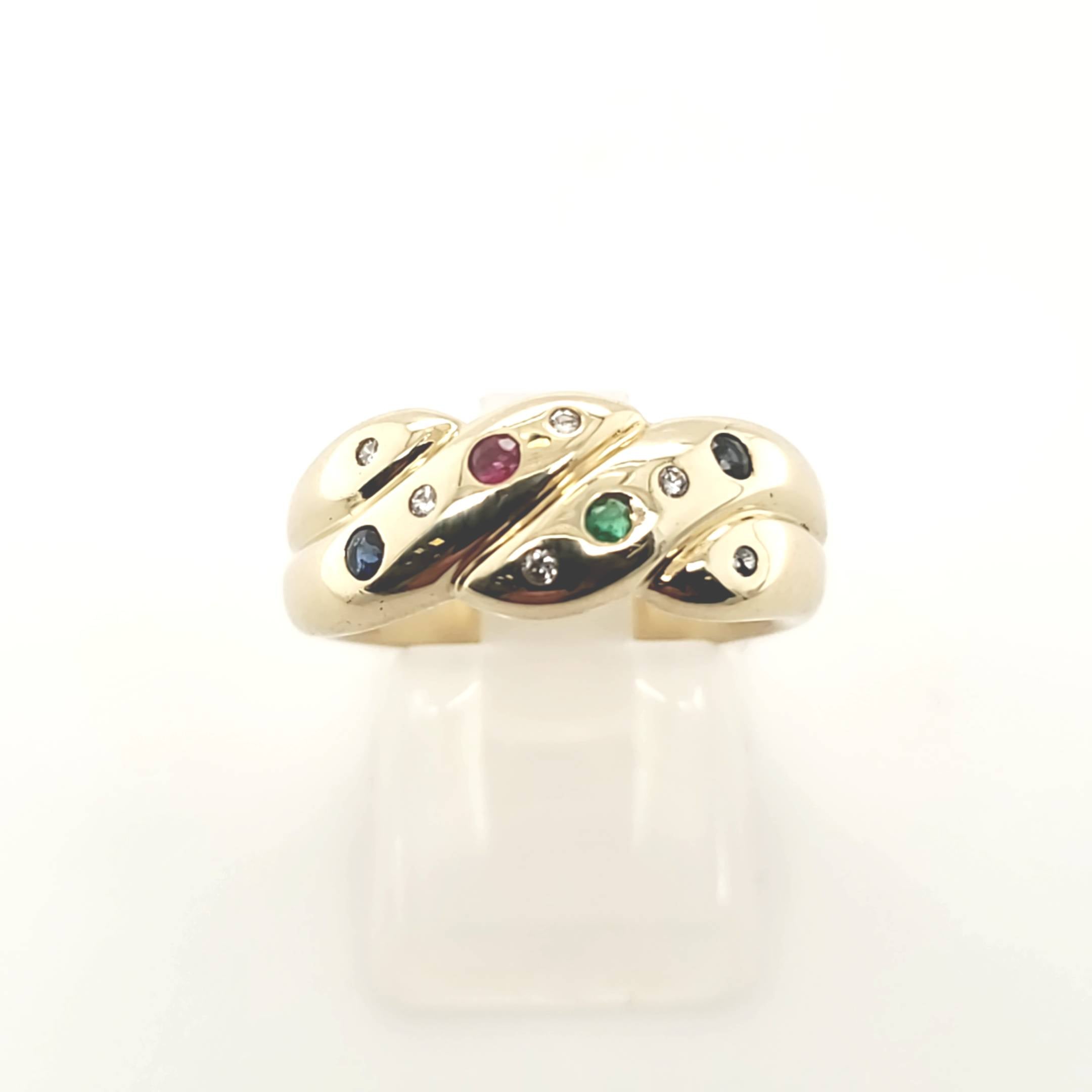 Damen Ring Gelb Gold 585 Brillanten