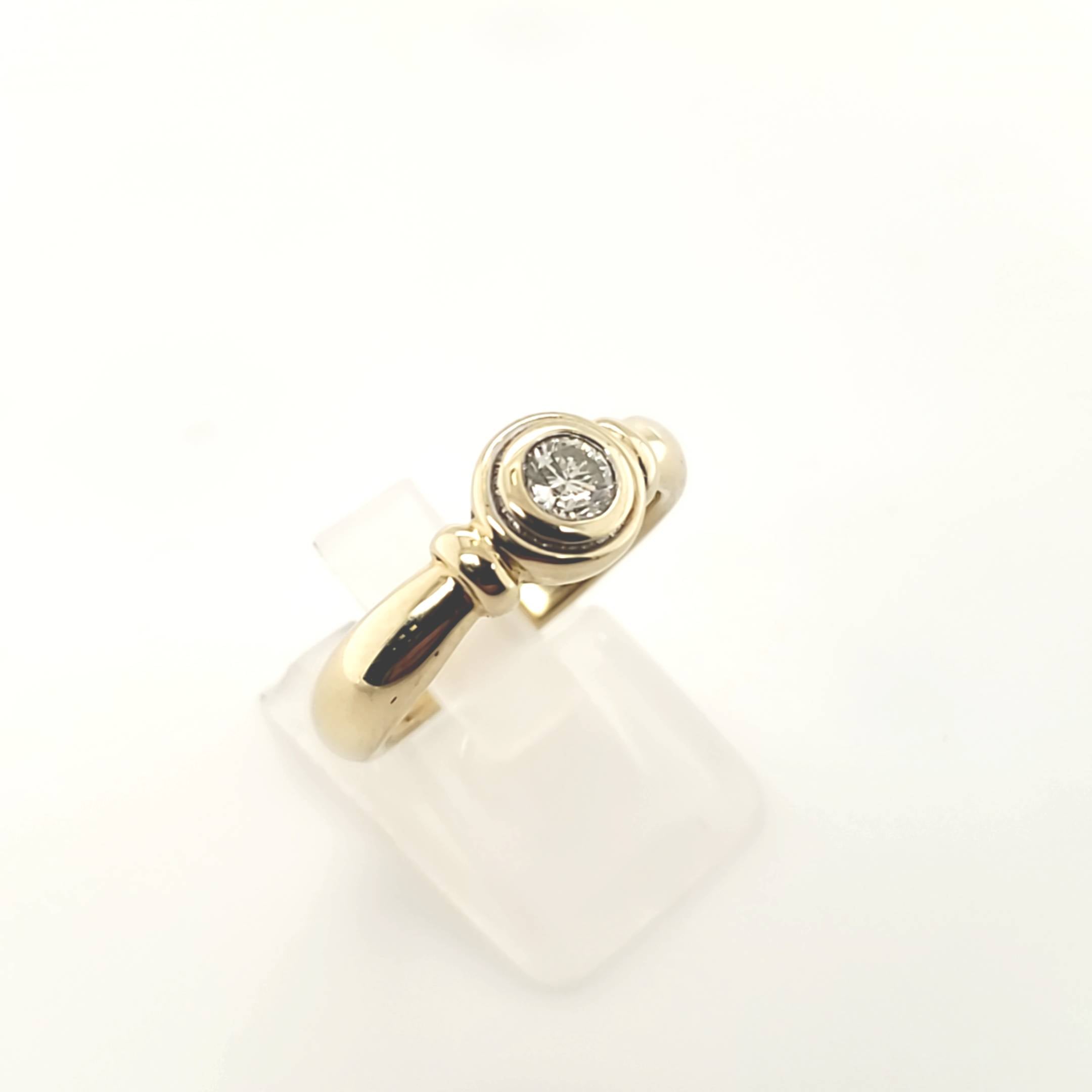 Ring Solitär Gelb Gold 585 14kt 1 Brillant ca.0,30ct Größe 56