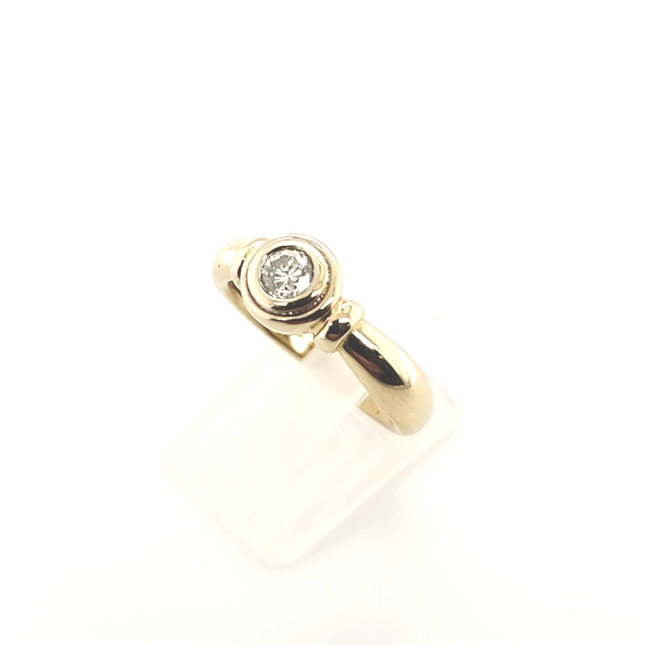 Ring Solitär Gelb Gold 585 14kt 1 Brillant ca.0,30ct Größe 56