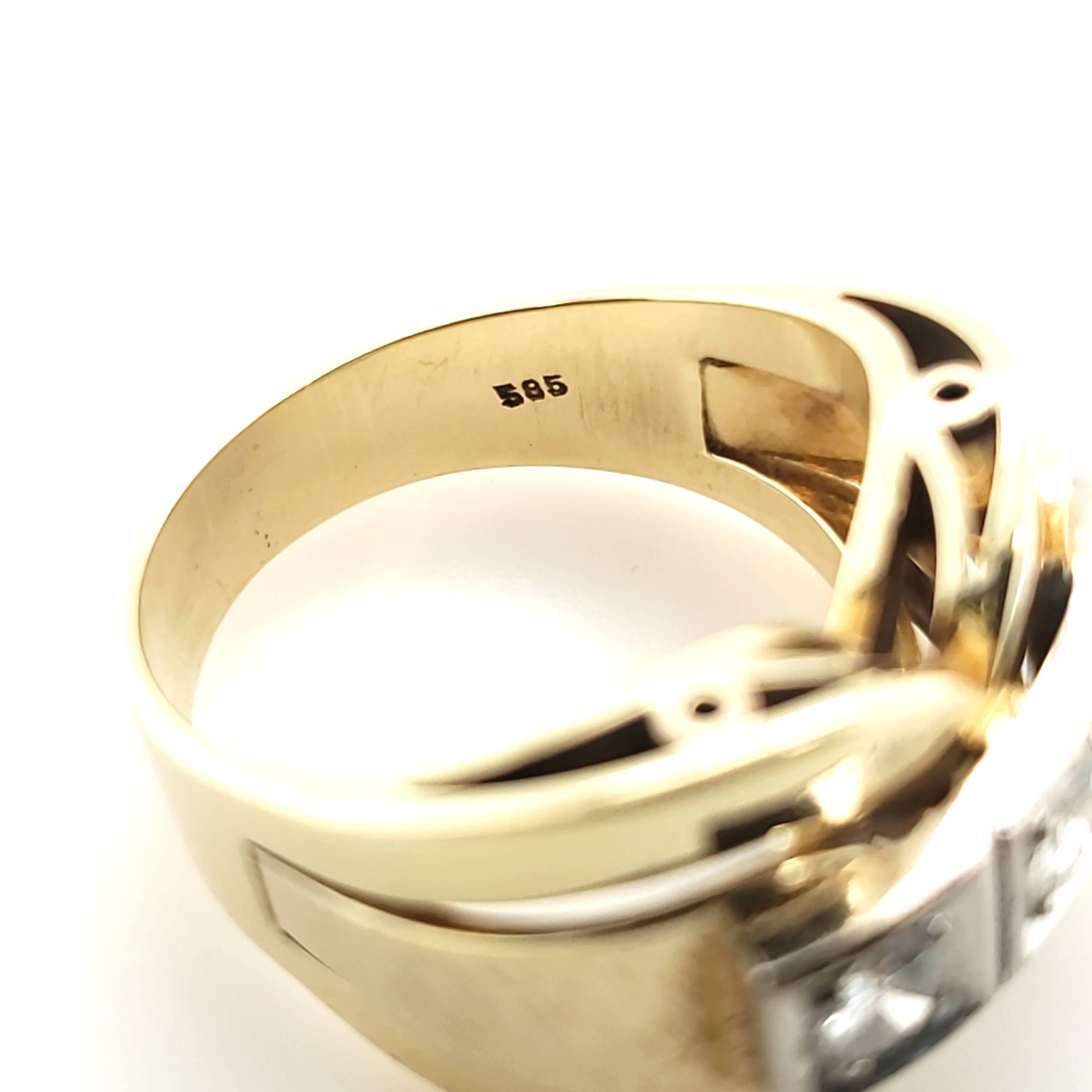 Damen Ring Gelbgold Weißgold 585 Brillanten Gr.59
