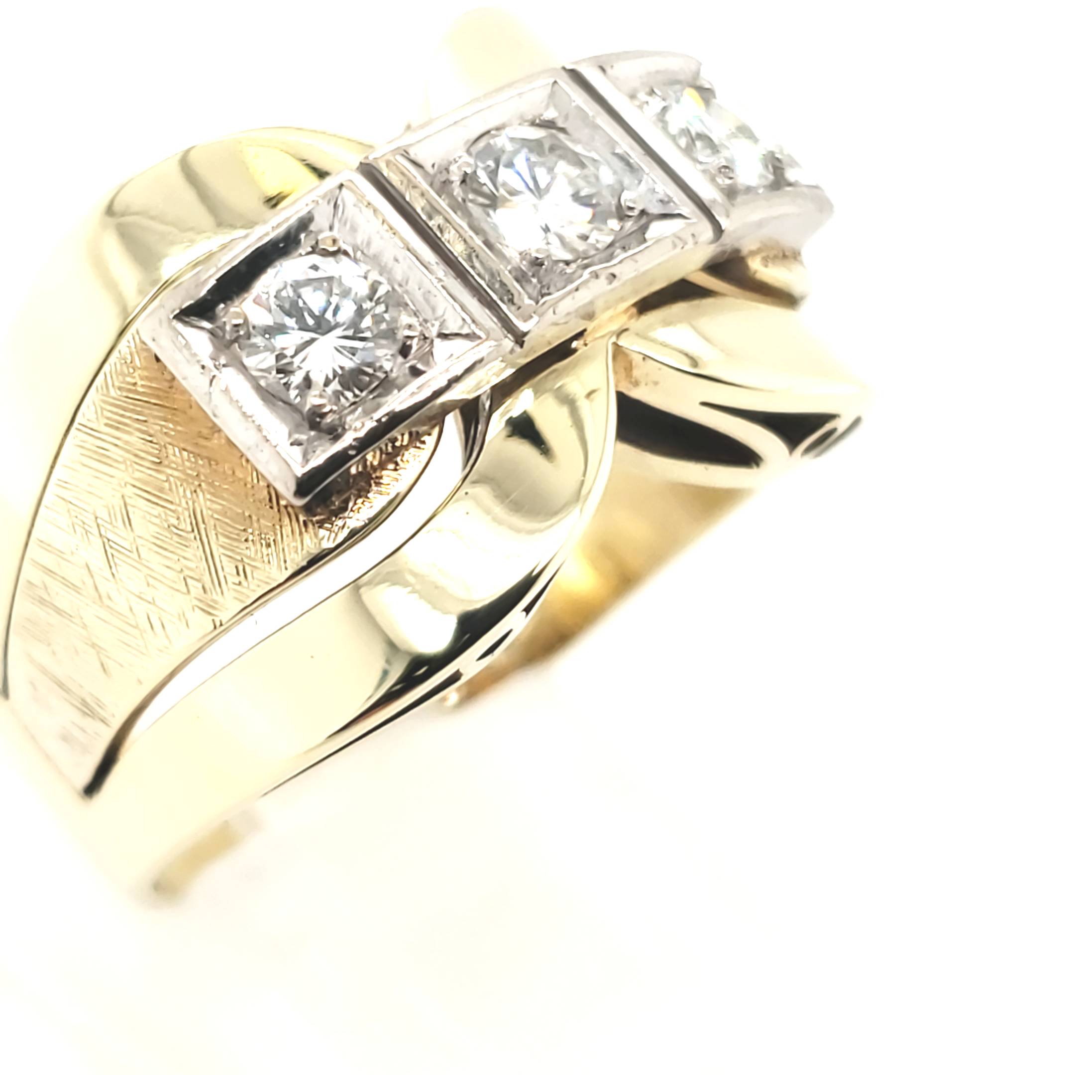 Damen Ring Gelbgold Weißgold 585 Brillanten Gr.59