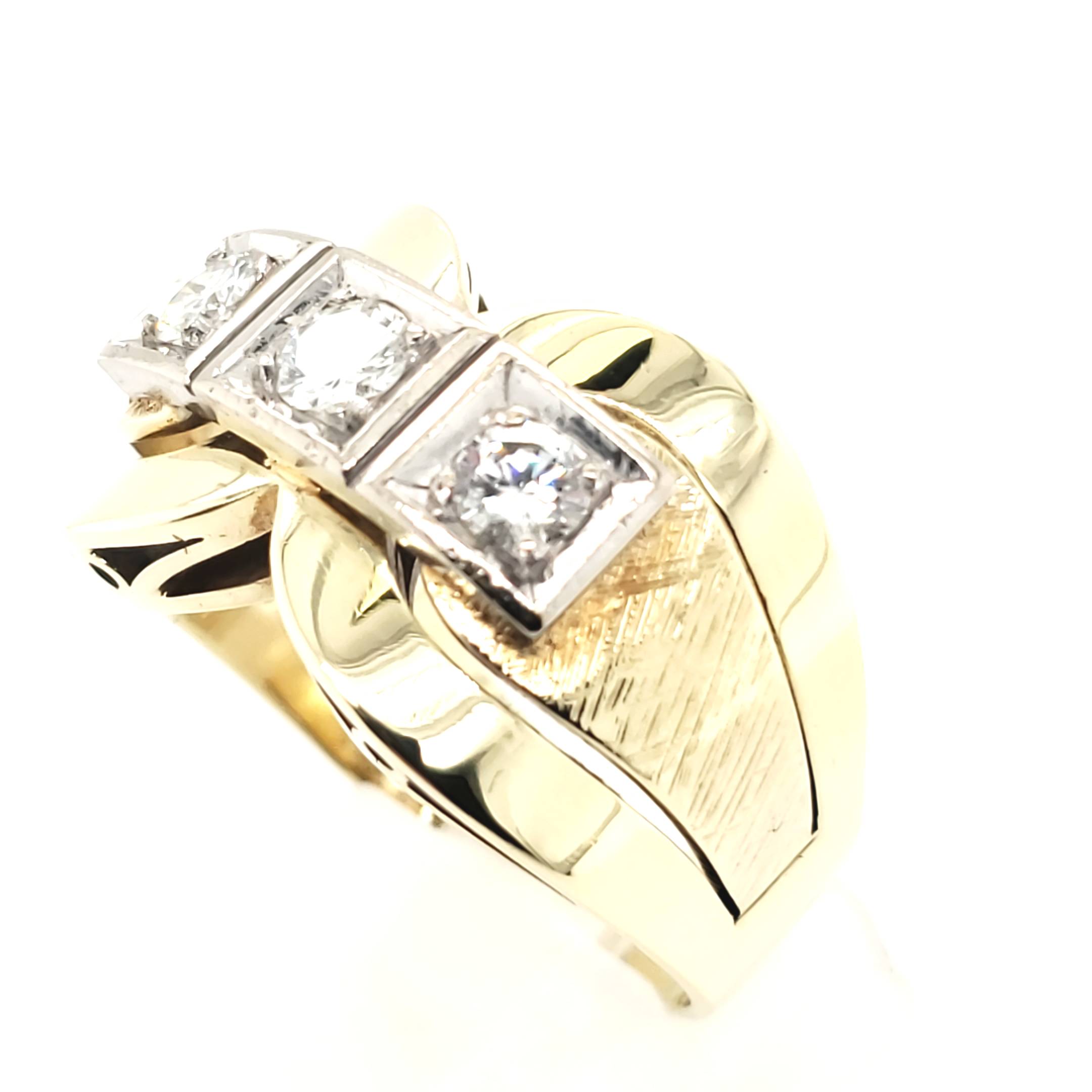 Damen Ring Gelbgold Weißgold 585 Brillanten Gr.59