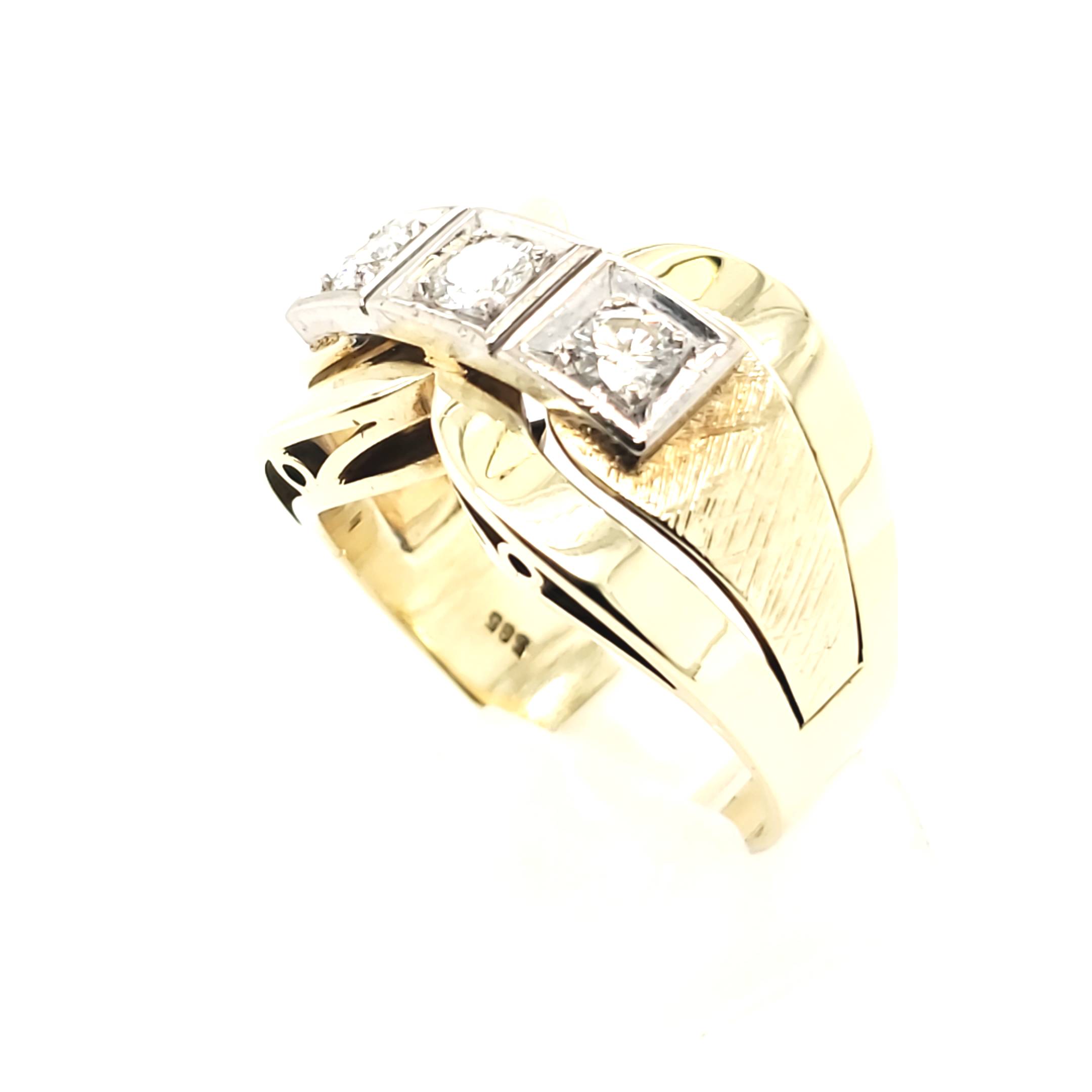 Damen Ring Gelbgold Weißgold 585 Brillanten Gr.59