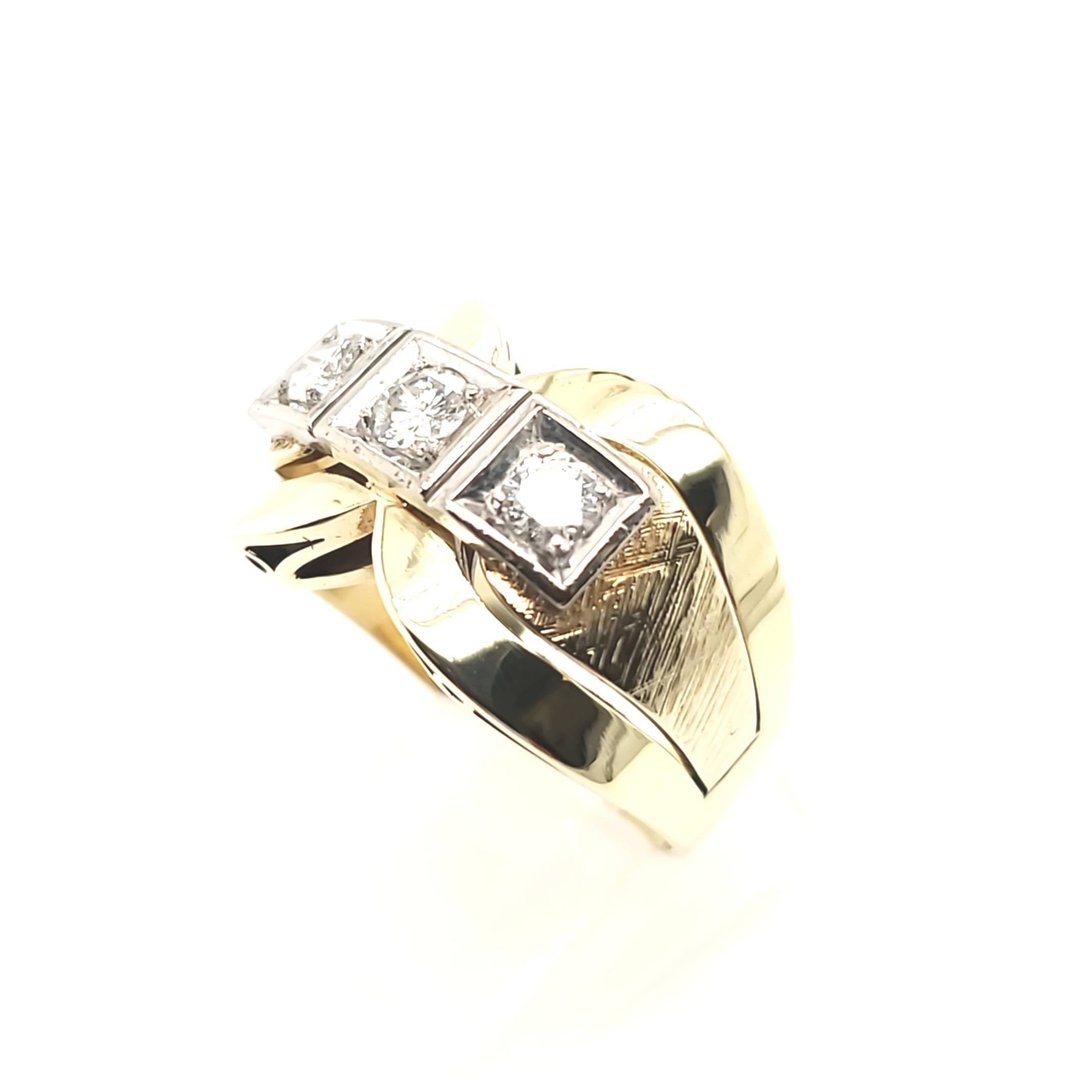 Damen Ring Gelbgold Weißgold 585 Brillanten Gr.59