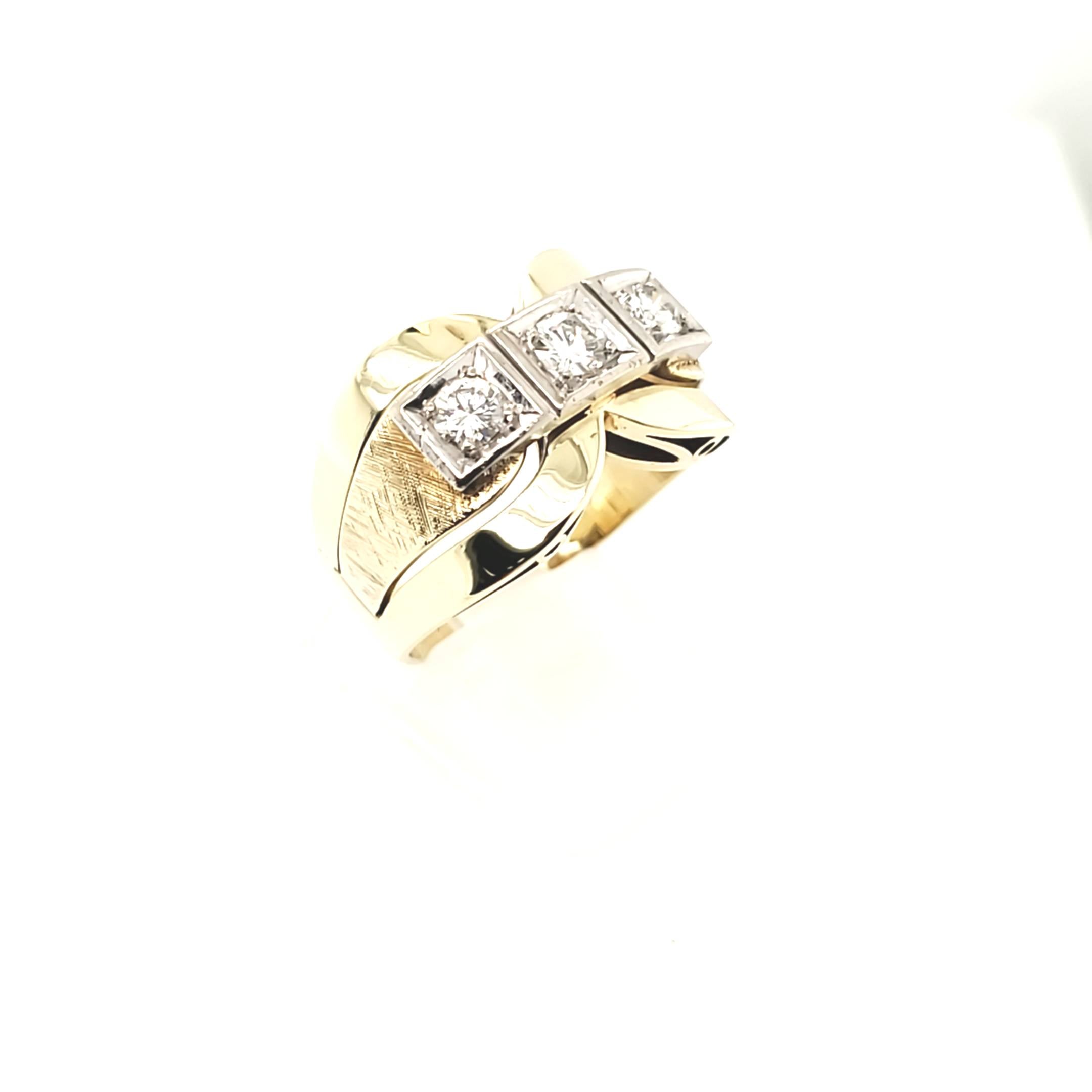 Damen Ring Gelbgold Weißgold 585 Brillanten Gr.59