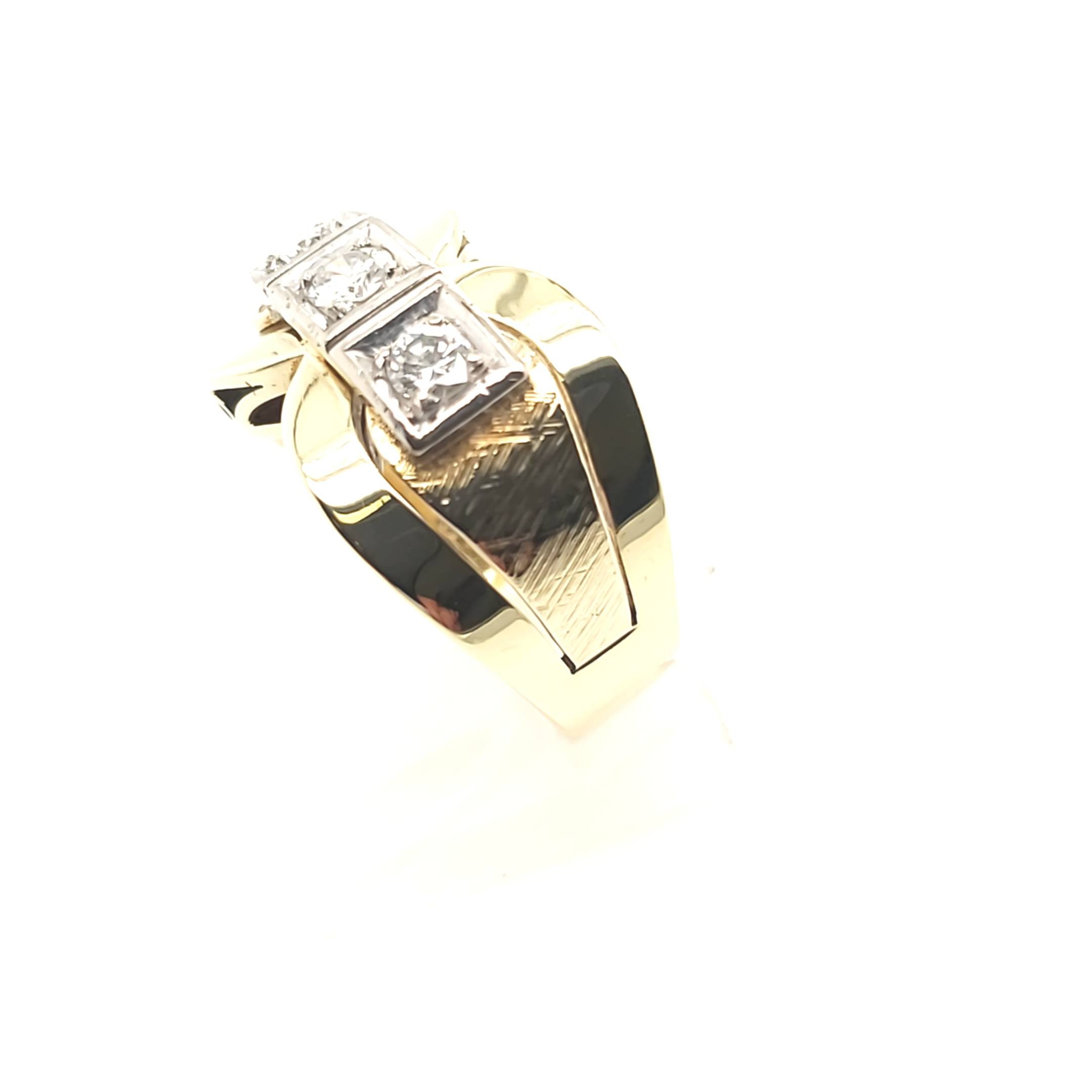 Damen Ring Gelbgold Weißgold 585 Brillanten Gr.59