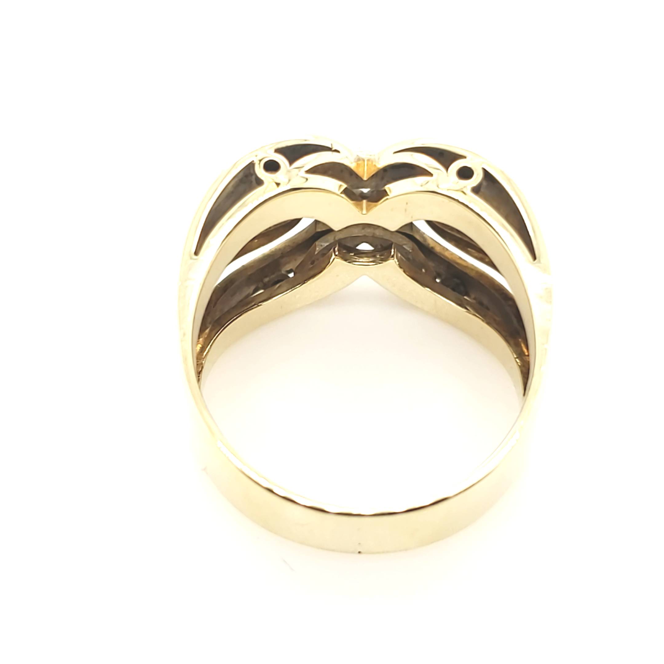 Damen Ring Gelbgold Weißgold 585 Brillanten Gr.59