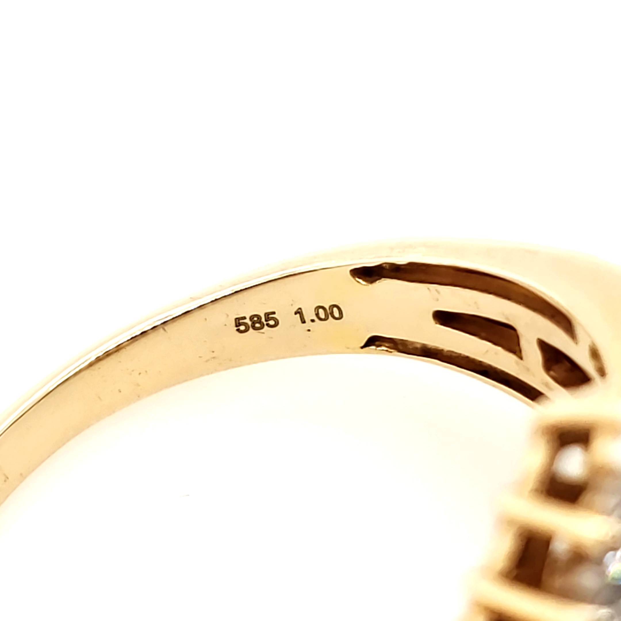 Brillant Damenring Gelbgold 585 Gr.56