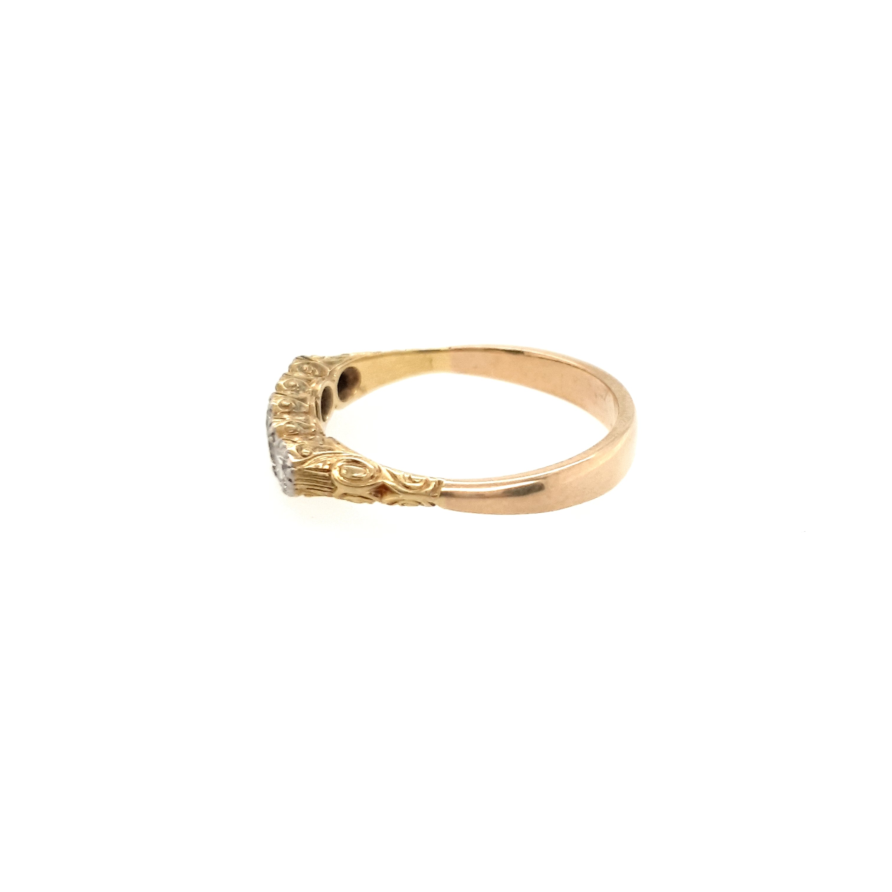 Ring aus 585 Gelbgold 5 Brillanten Gr. 57