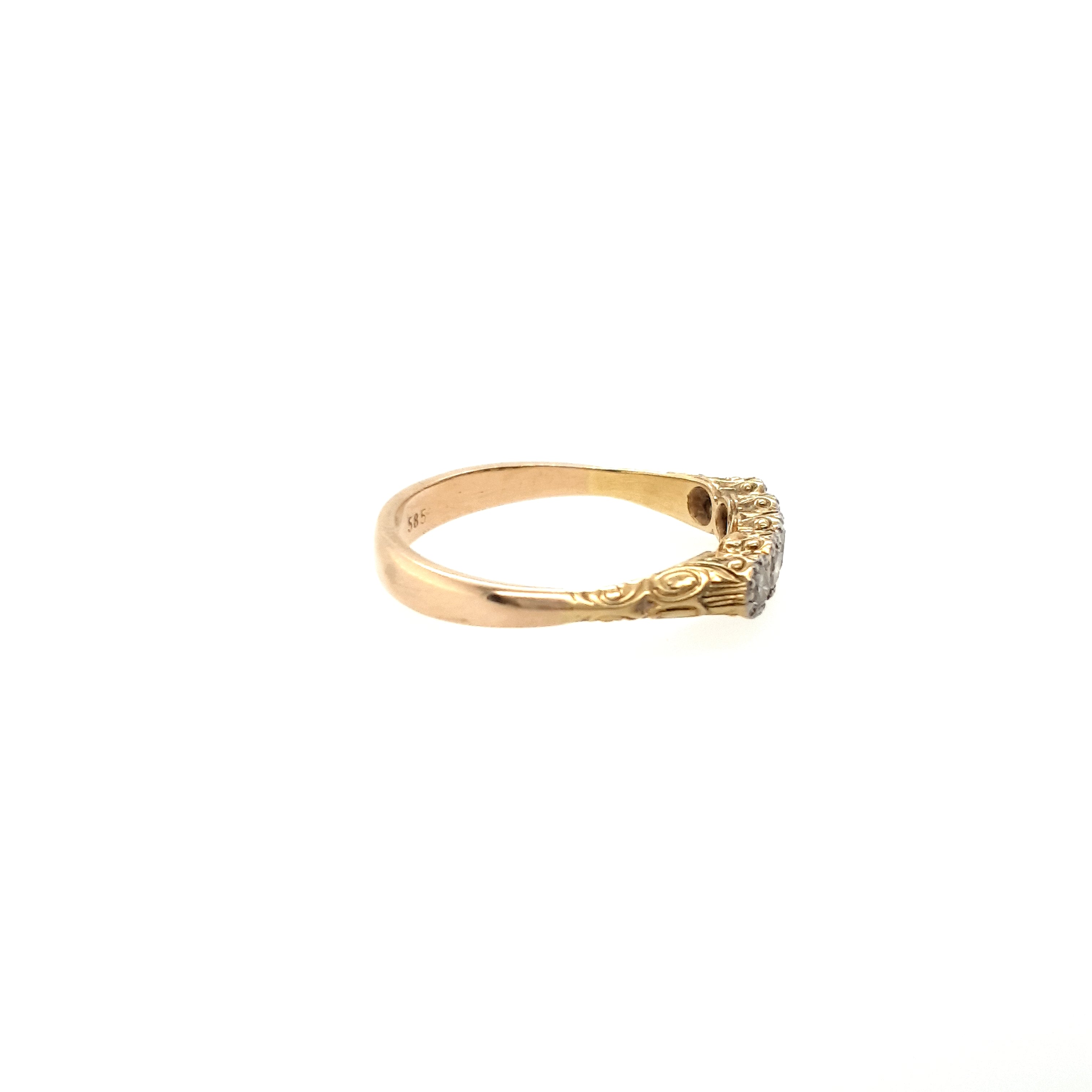 Ring aus 585 Gelbgold 5 Brillanten Gr. 57