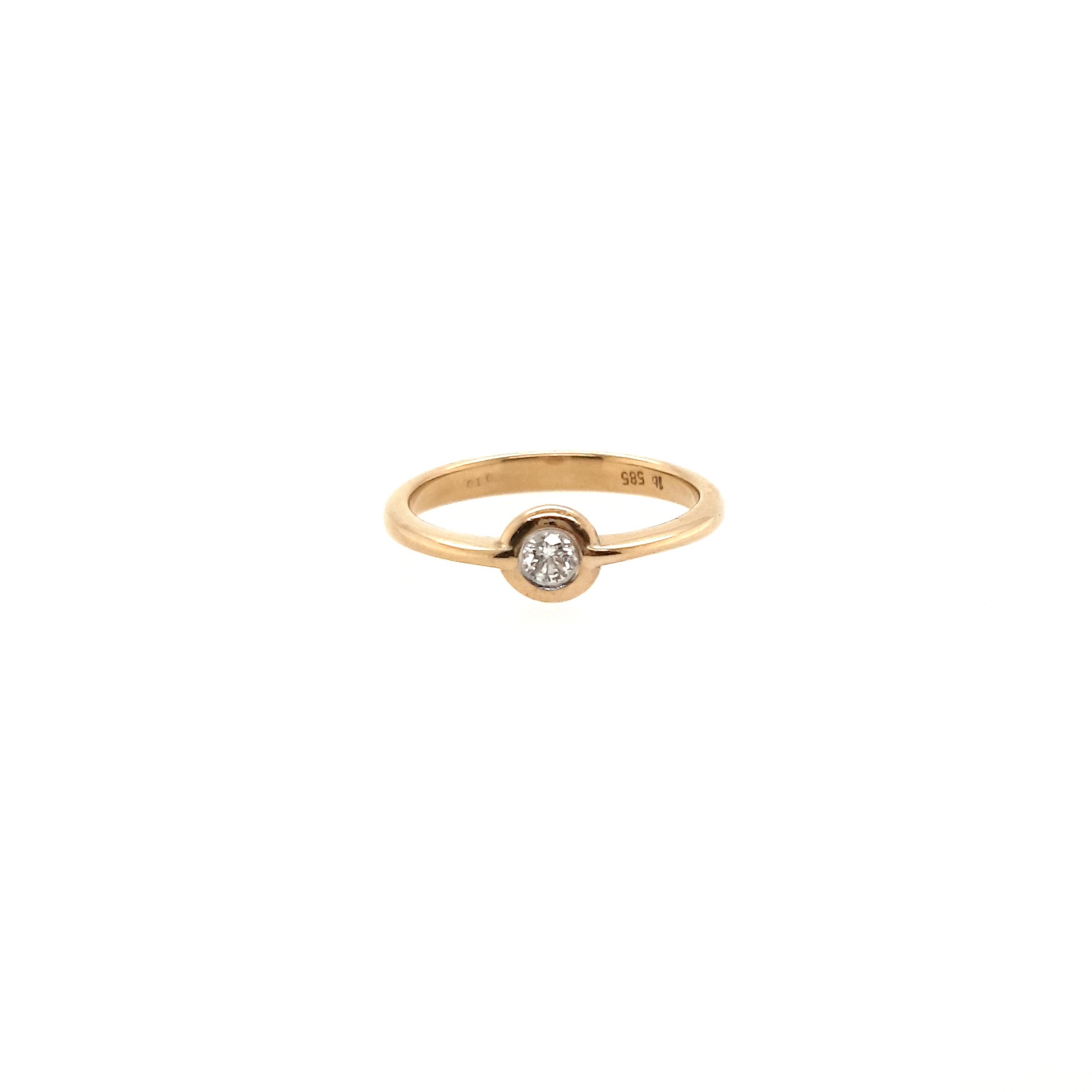 Solitär Ring aus 585er Gelbgold mit 1 Brillanten 0,15ct Gr. 55