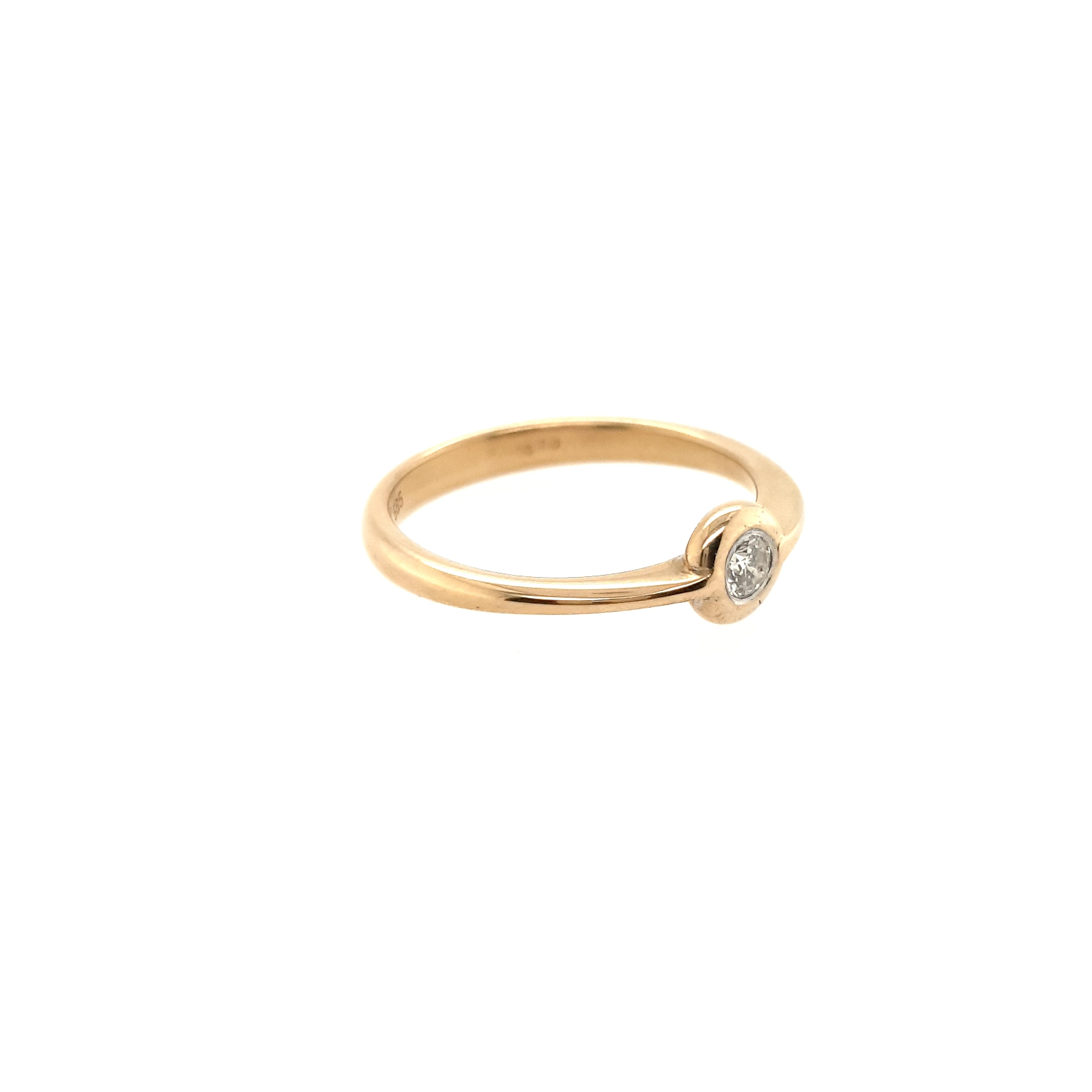 Solitär Ring aus 585er Gelbgold mit 1 Brillanten 0,15ct Gr. 55