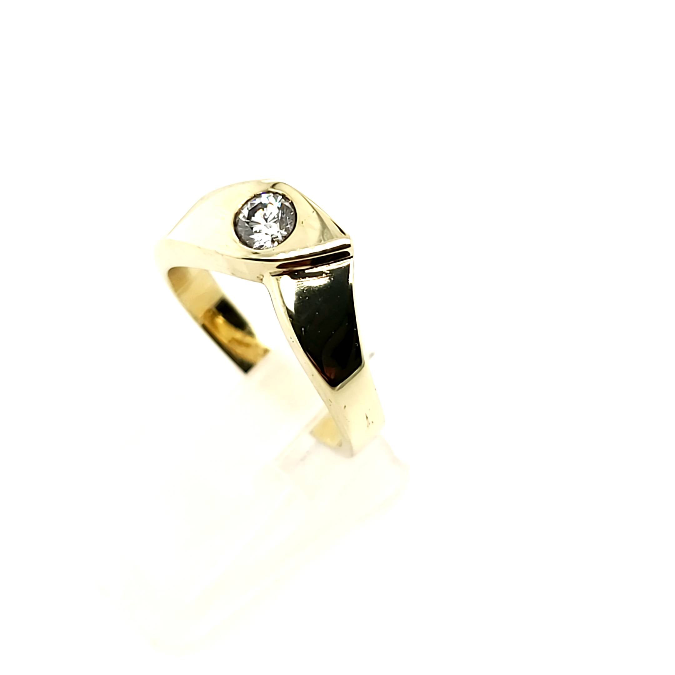 Damen Ring Solitär Gelbgold 585 / 14kt 1 Brillant ca.0,20ct si Größe 53/54