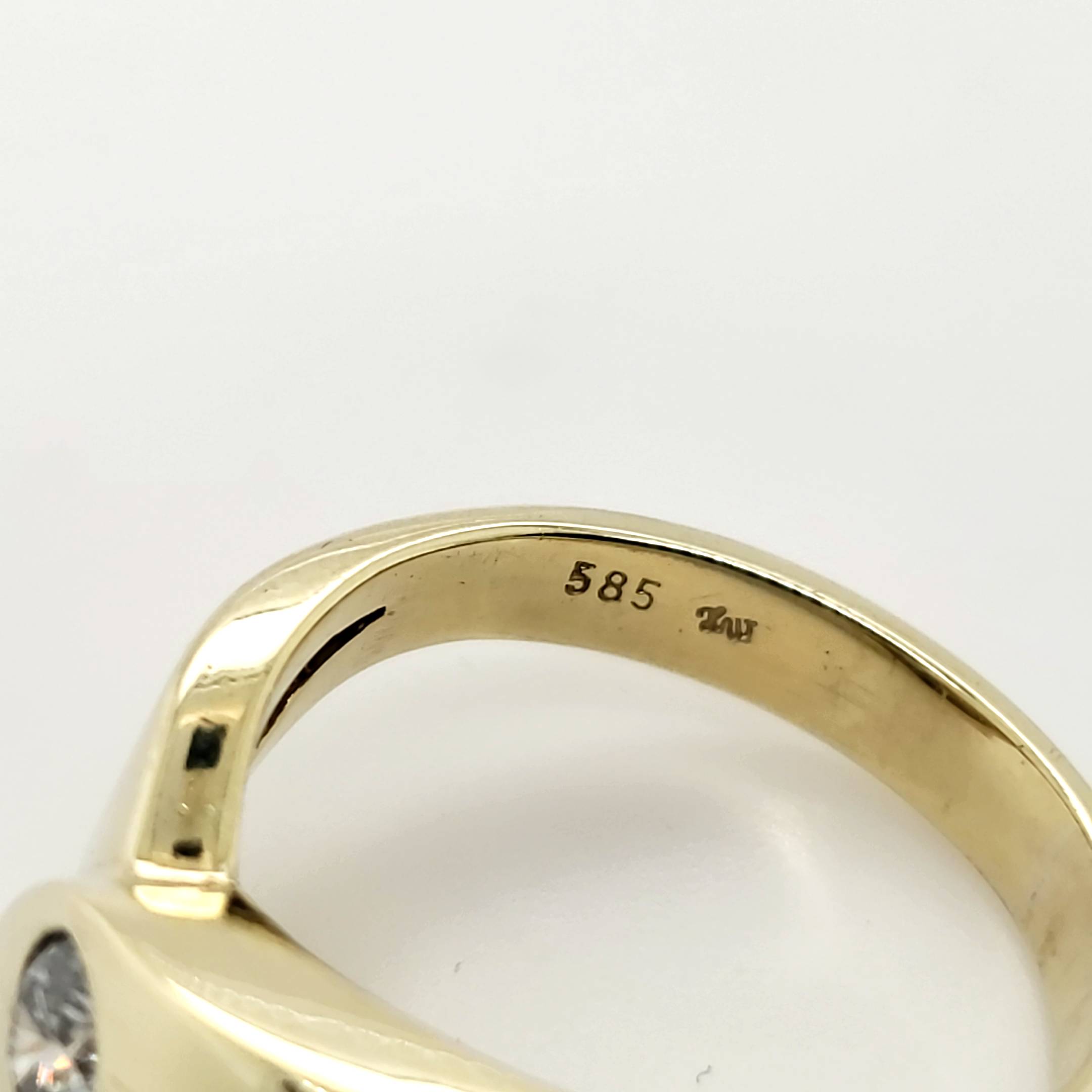 Damen Ring Solitär Gelbgold 585 / 14kt 1 Brillant ca.0,20ct si Größe 53/54