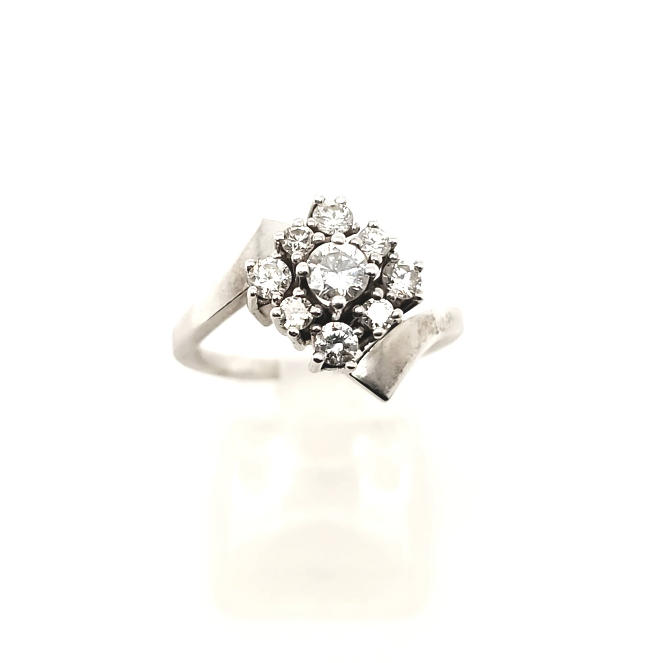 Brillant Ring Weißgold 750 18kt Größe 54 ca.0,48ct