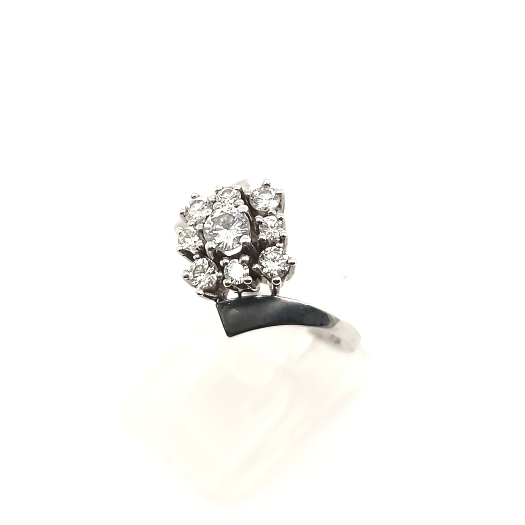 Brillant Ring Weißgold 750 18kt Größe 54 ca.0,48ct