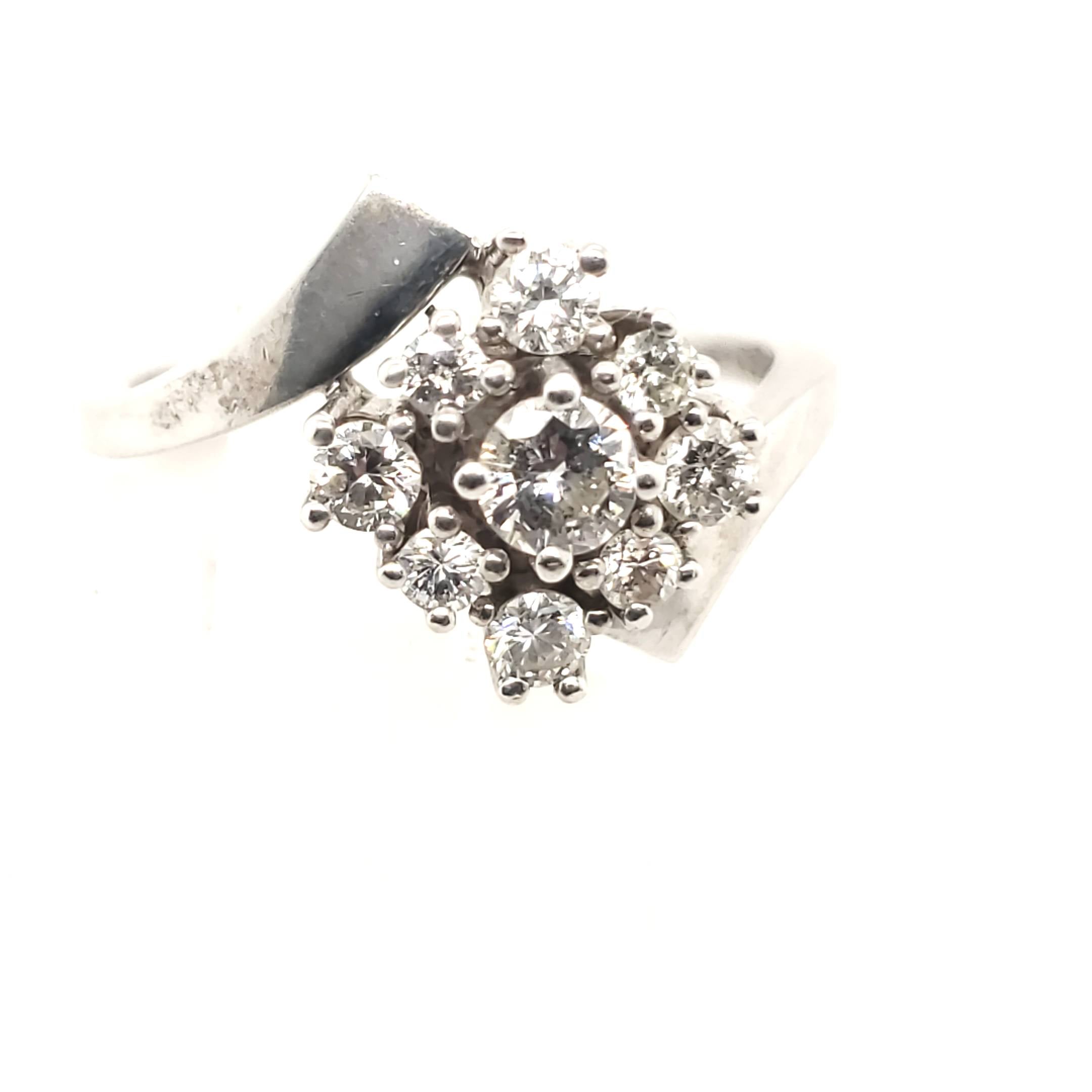 Brillant Ring Weißgold 750 18kt Größe 54 ca.0,48ct