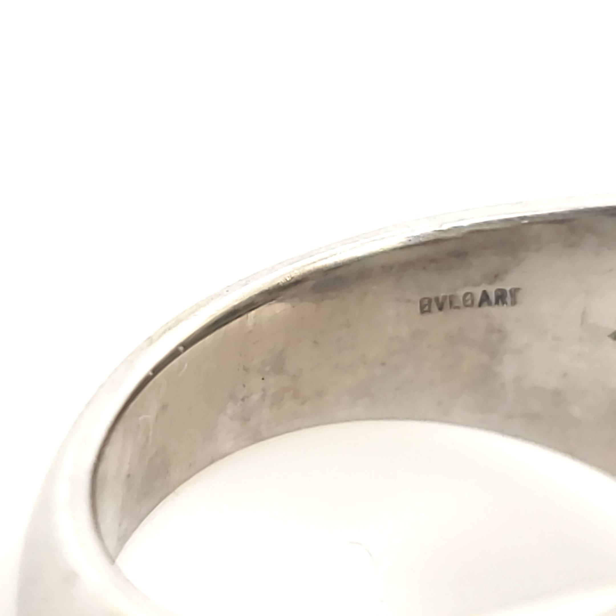 Bvlgari Ring Weißgold 750 18kt Onyx Größe 52