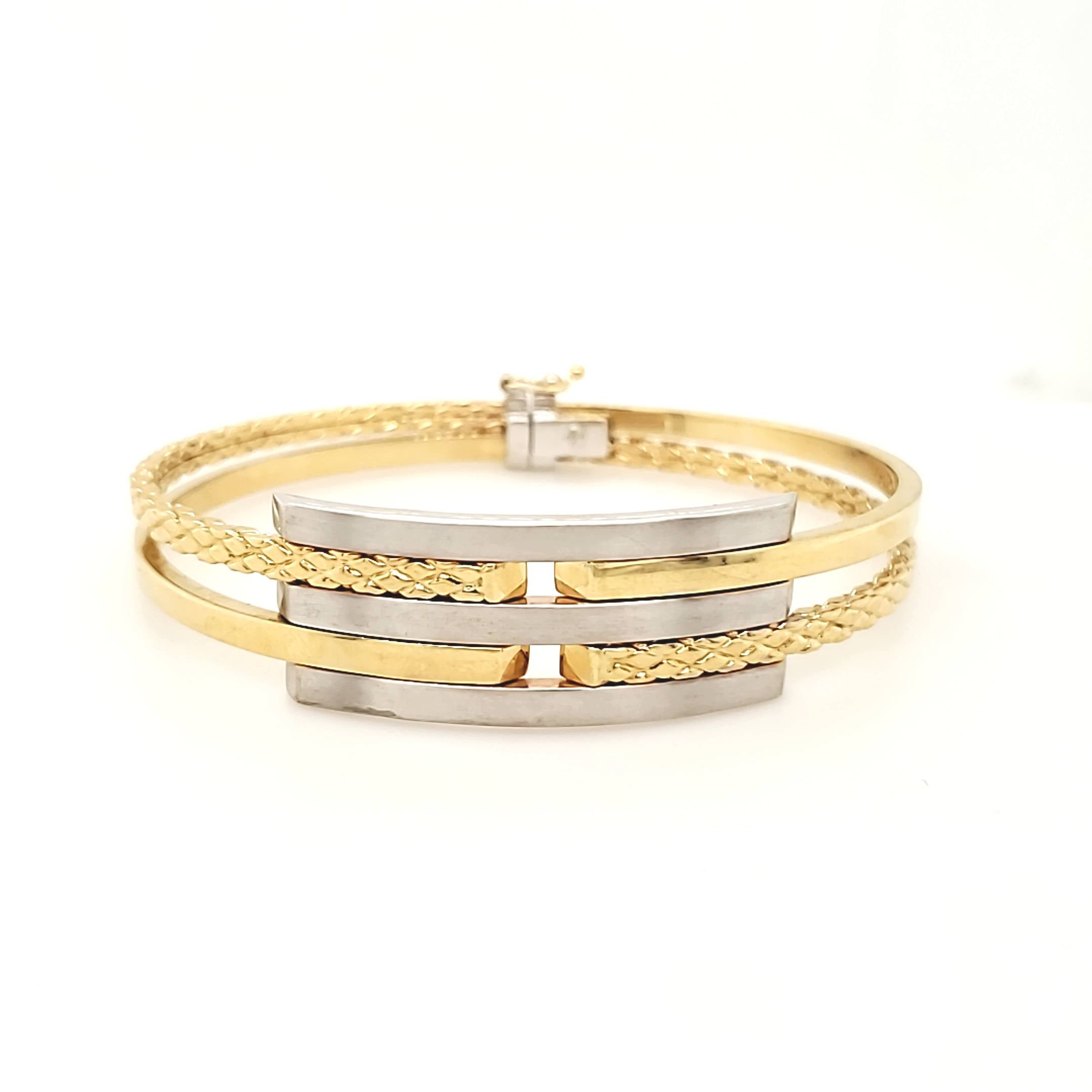 Damen Armreif Gelbgold Weißgold 585