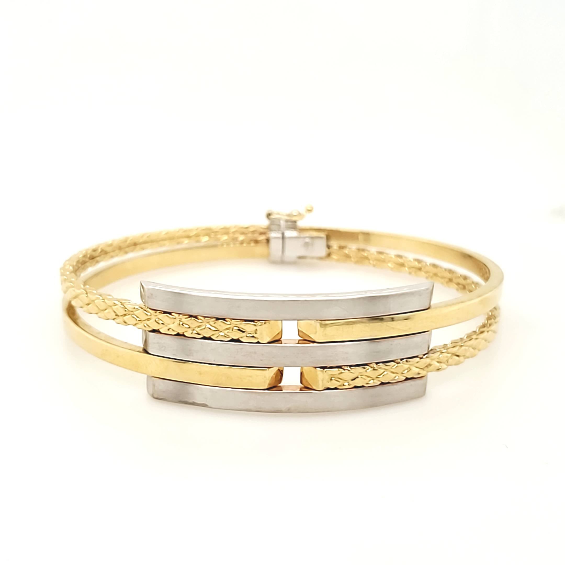 Damen Armreif Gelbgold Weißgold 585