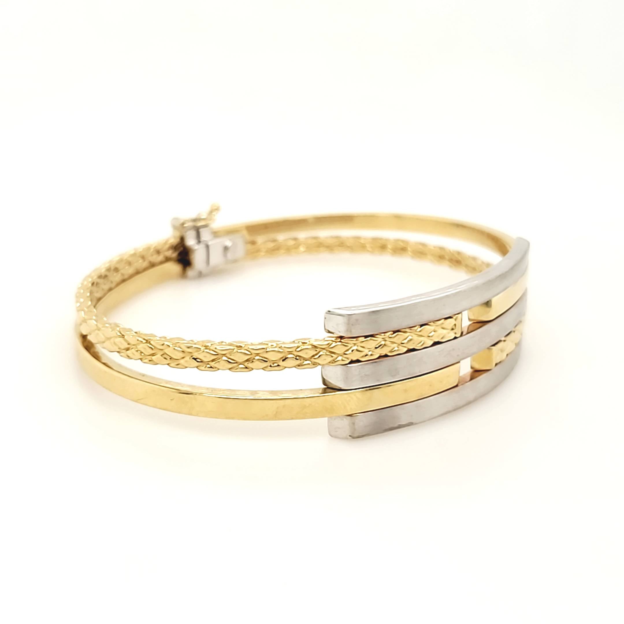 Damen Armreif Gelbgold Weißgold 585