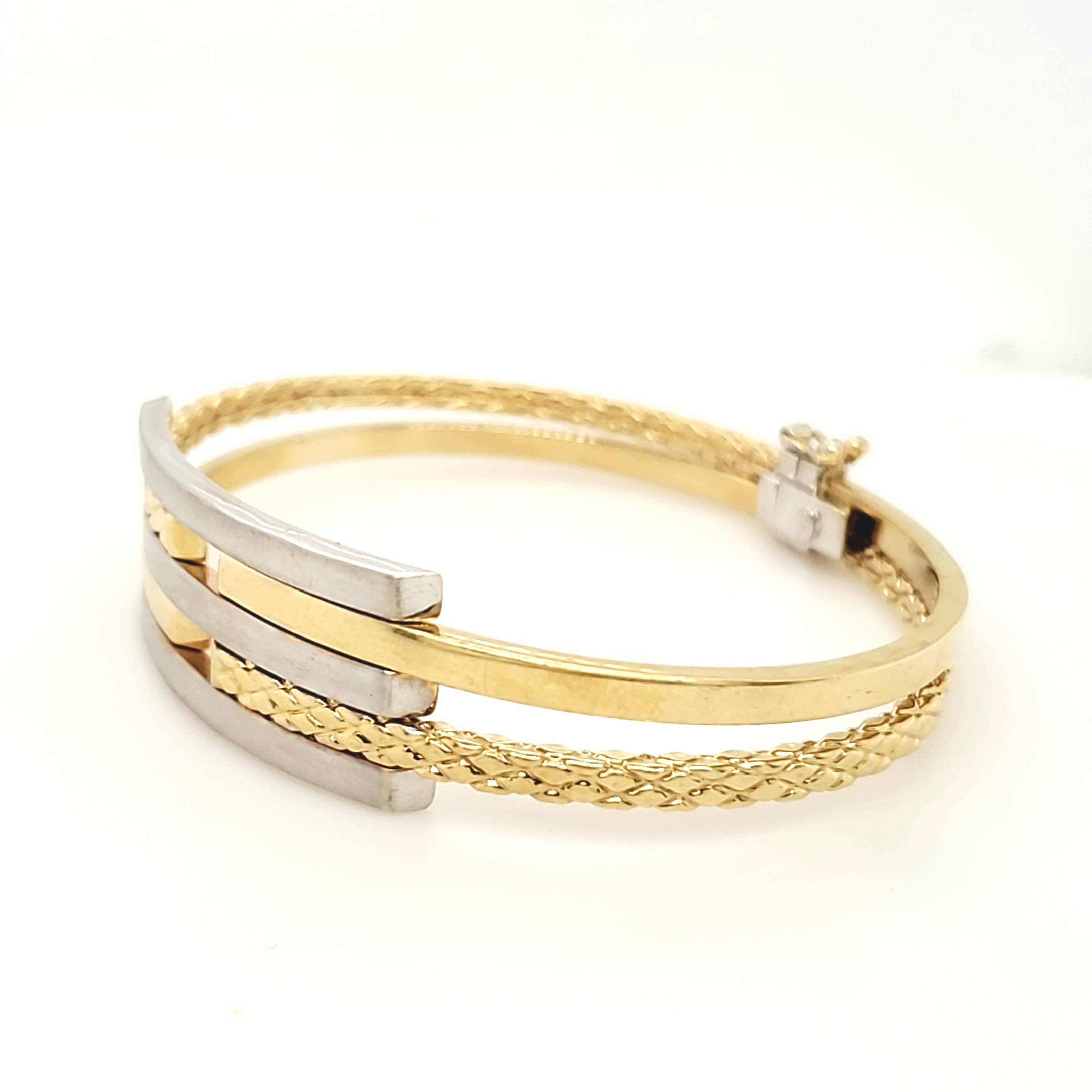 Damen Armreif Gelbgold Weißgold 585