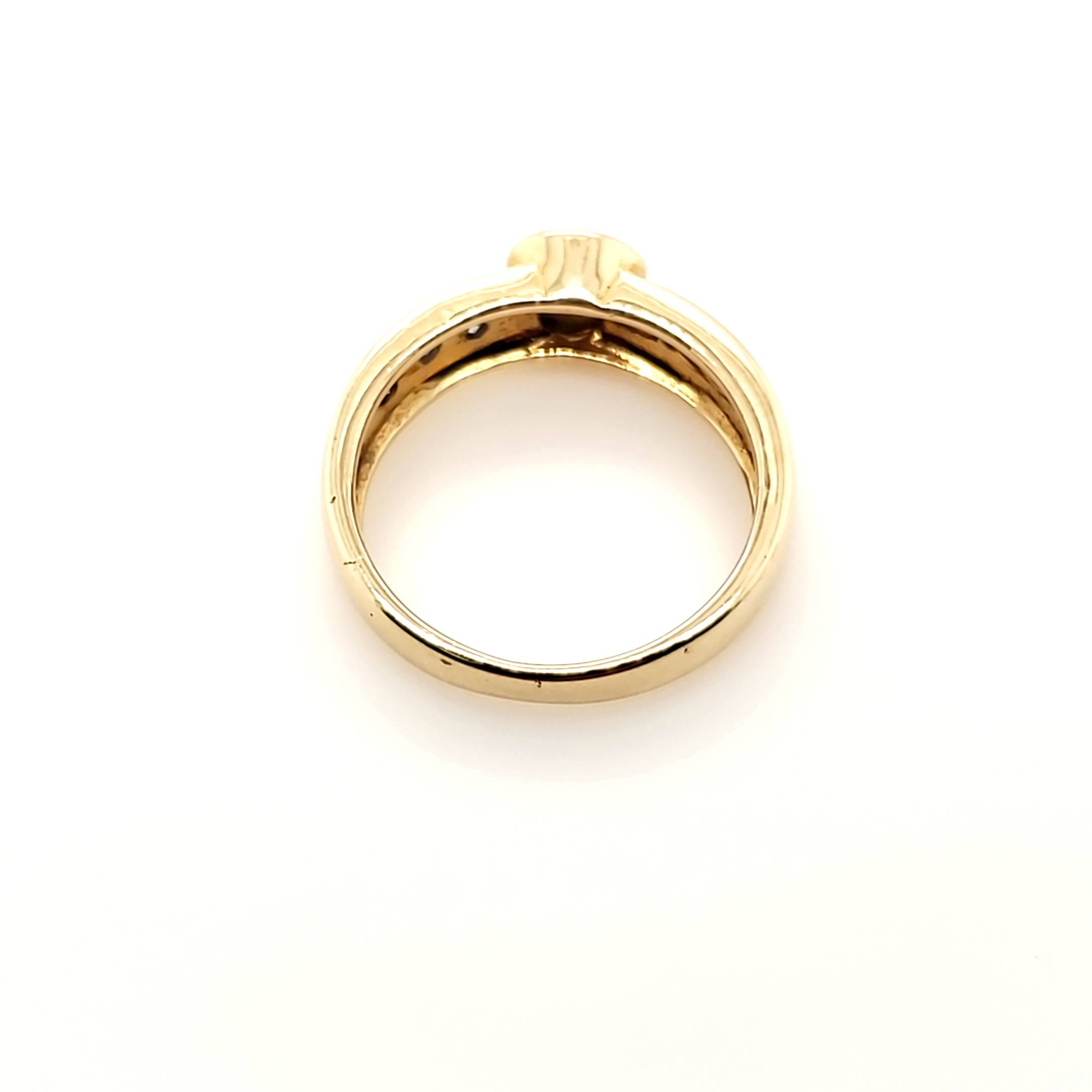 Damen Ring Gelbgold 585 7 Brillanten zusammen ca.0,5ct Größe 53