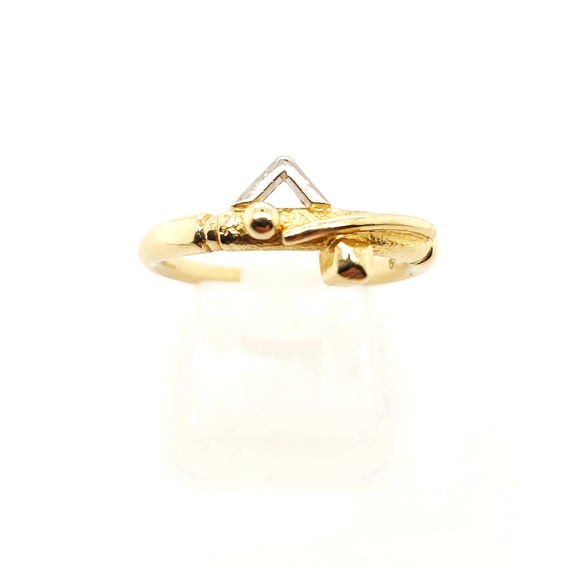 Damen Ring Gelb / Weiß Gold 750 18kt Größe 54