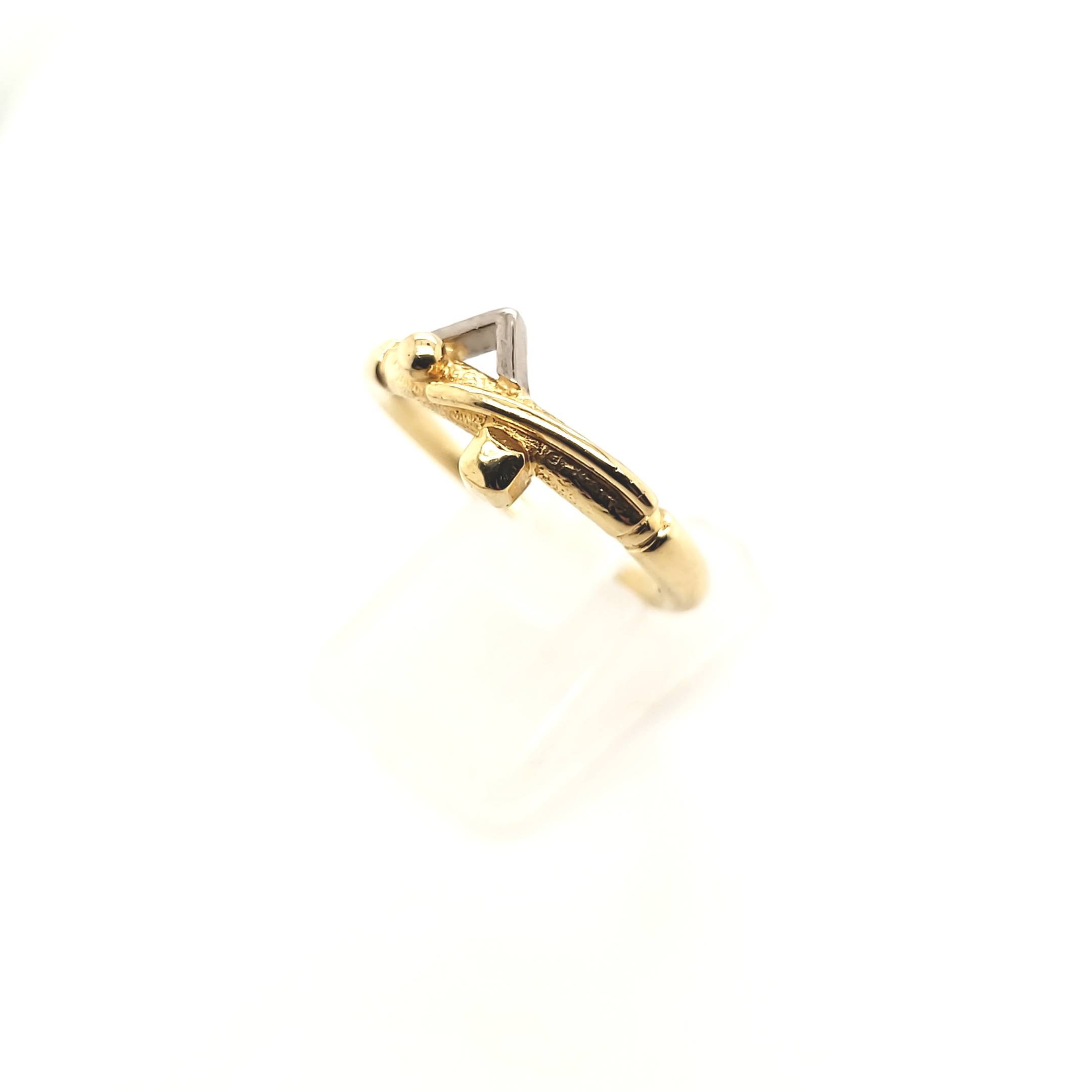 Damen Ring Gelb / Weiß Gold 750 18kt Größe 54