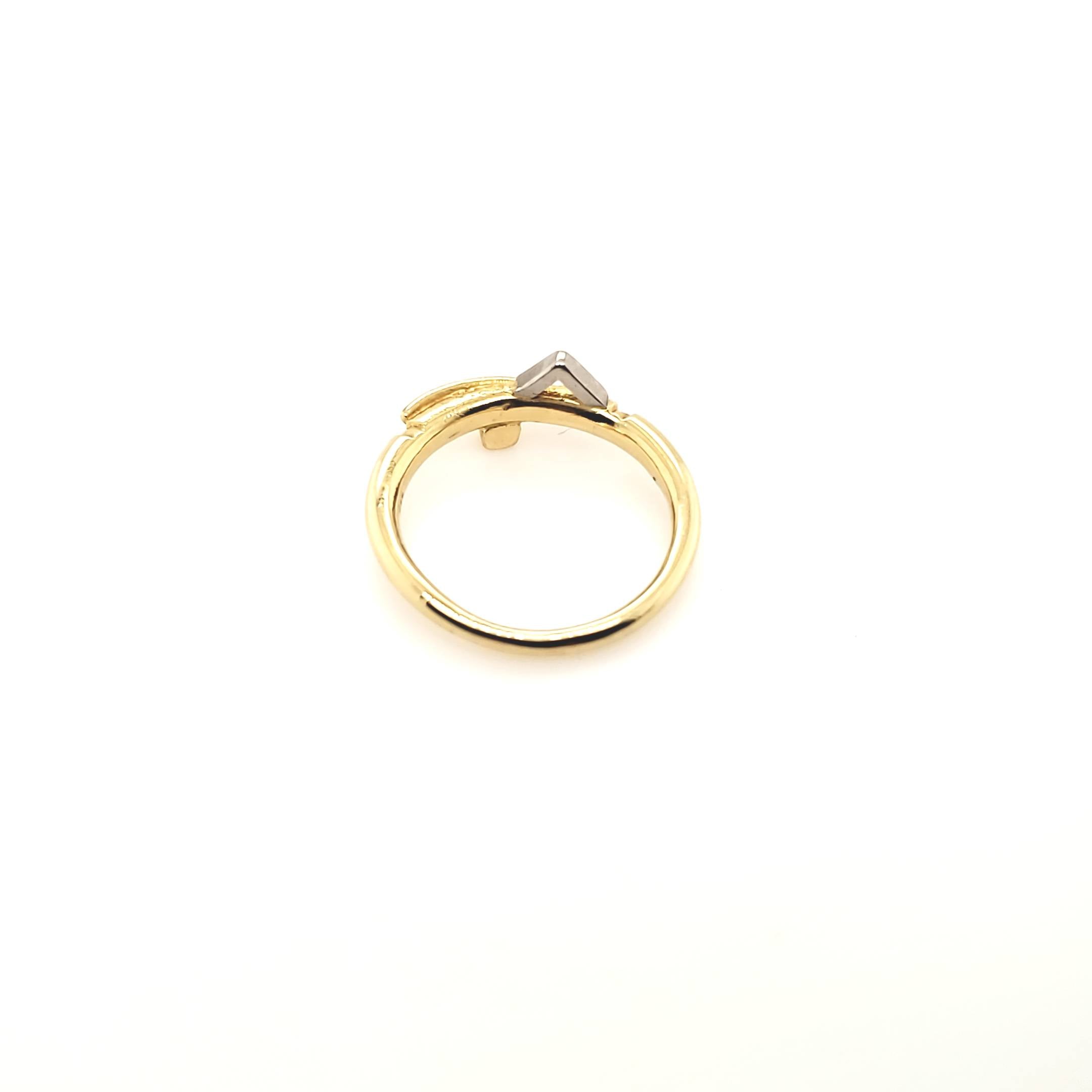 Damen Ring Gelb / Weiß Gold 750 18kt Größe 54