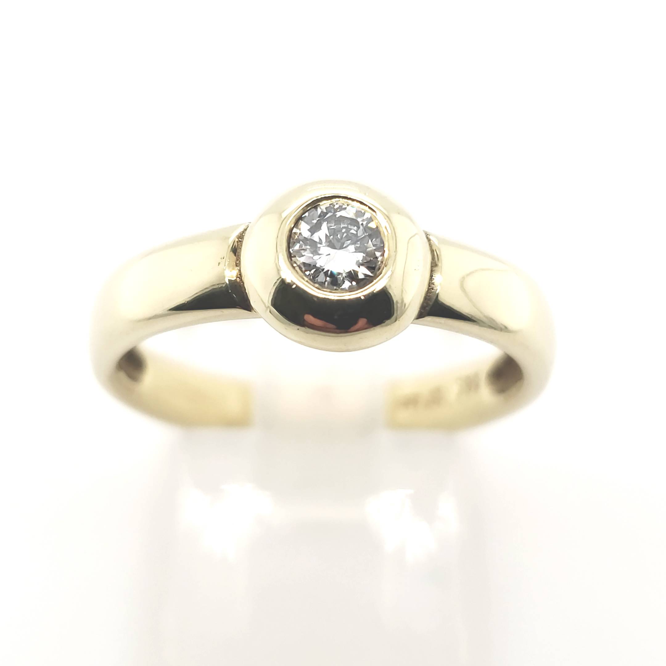 Damen Solitär Ring Gelbgold 585 14kt 1 Brillant ca. 0,20ct