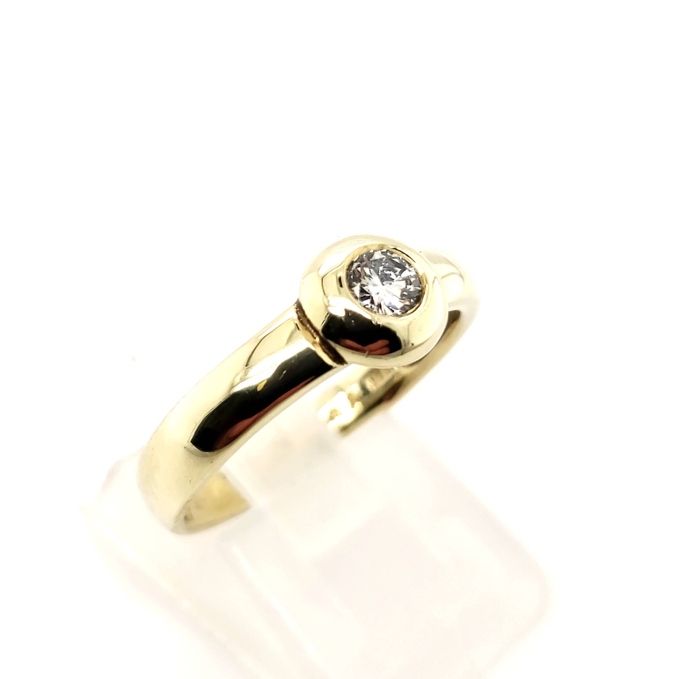 Damen Solitär Ring Gelbgold 585 14kt 1 Brillant ca. 0,20ct