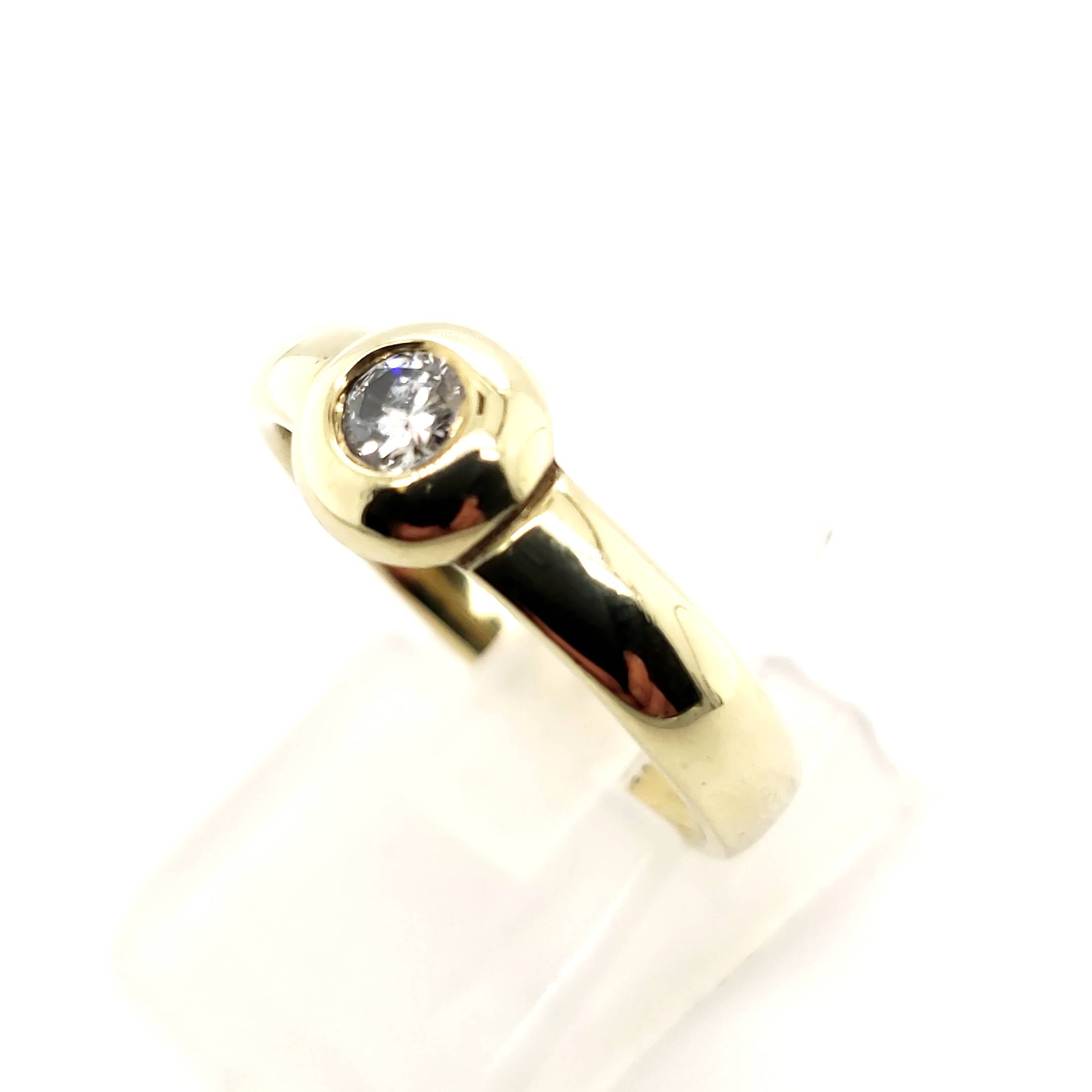 Damen Solitär Ring Gelbgold 585 14kt 1 Brillant ca. 0,20ct