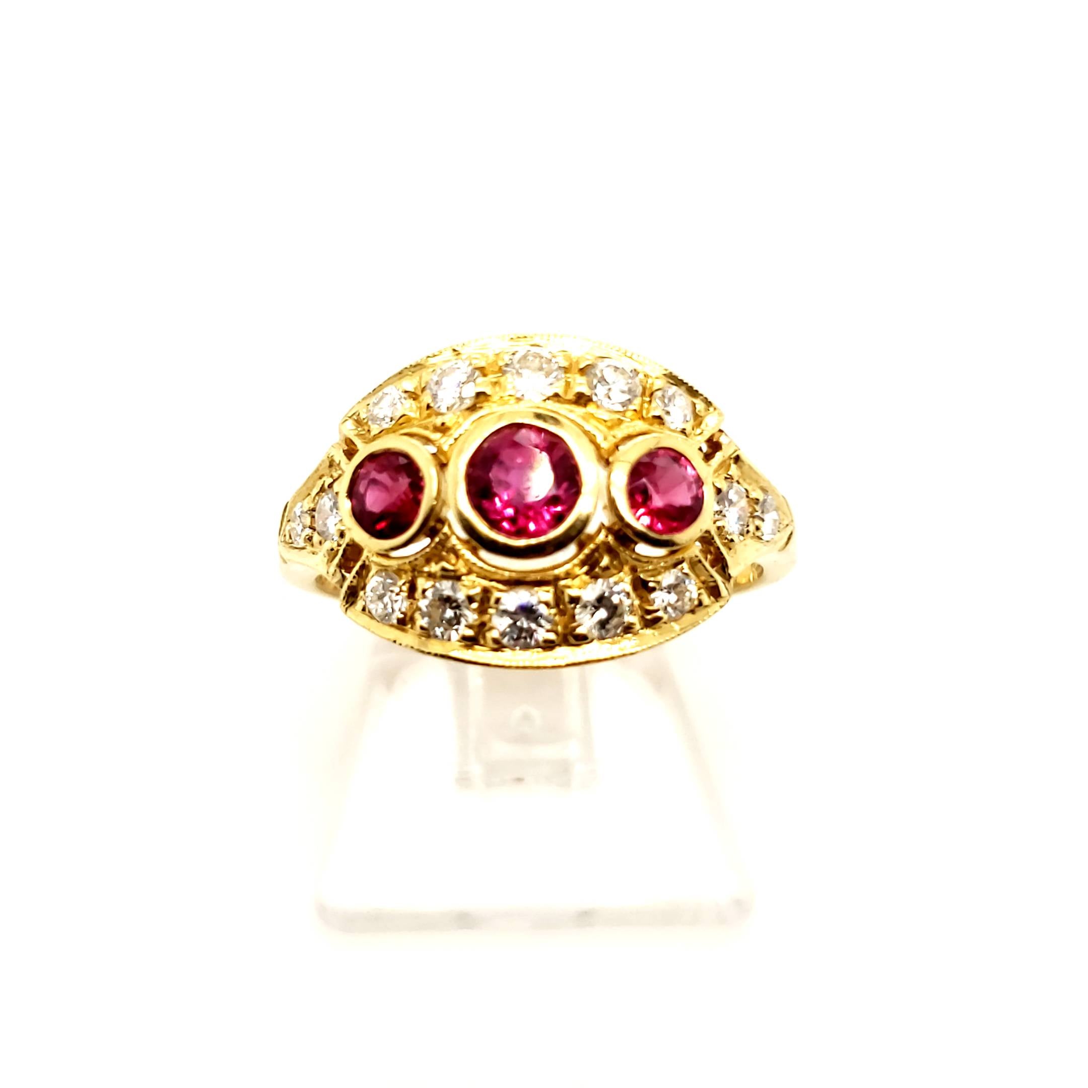Damenring Gelbgold 750 Brillanten Gr.52