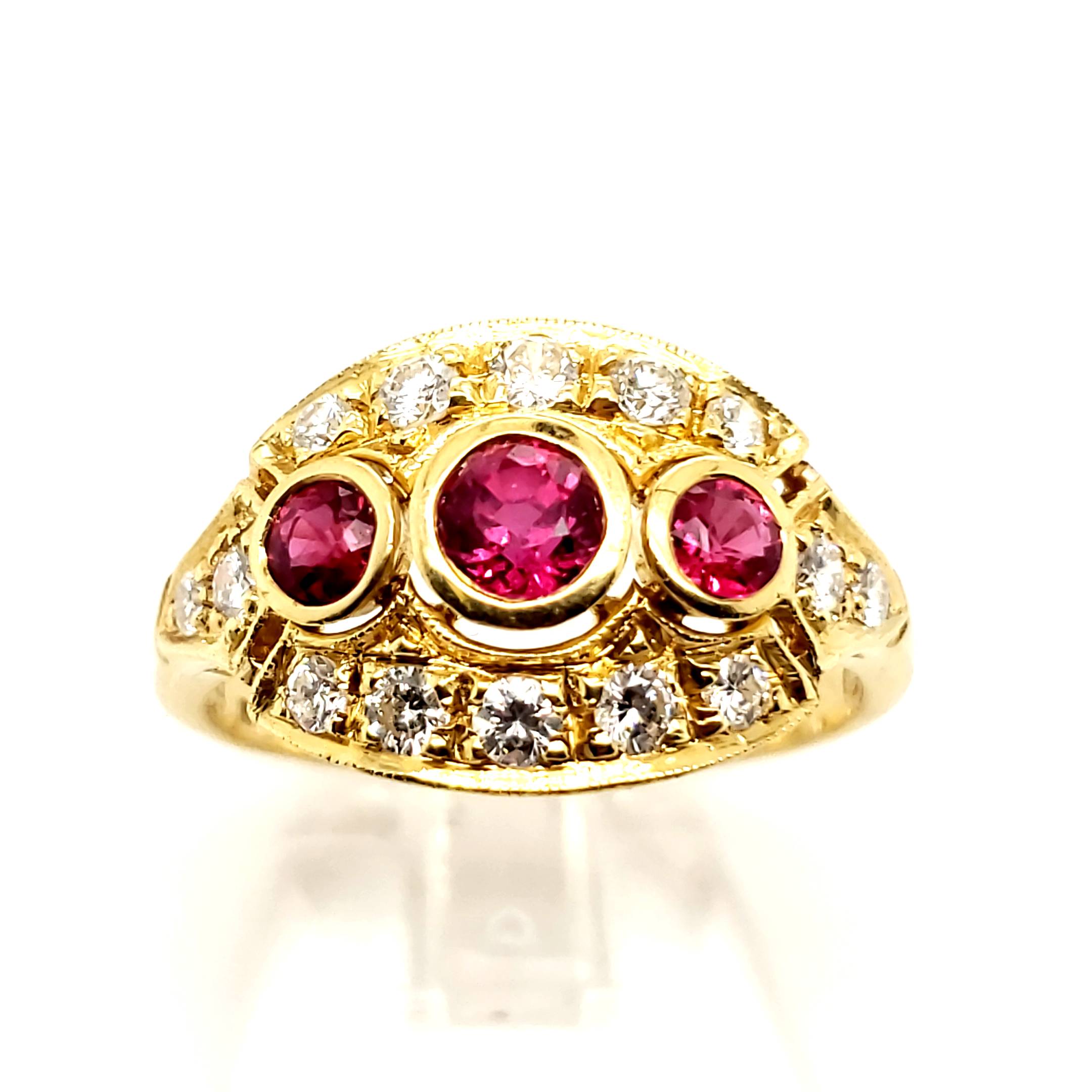 Damenring Gelbgold 750 Brillanten Gr.52