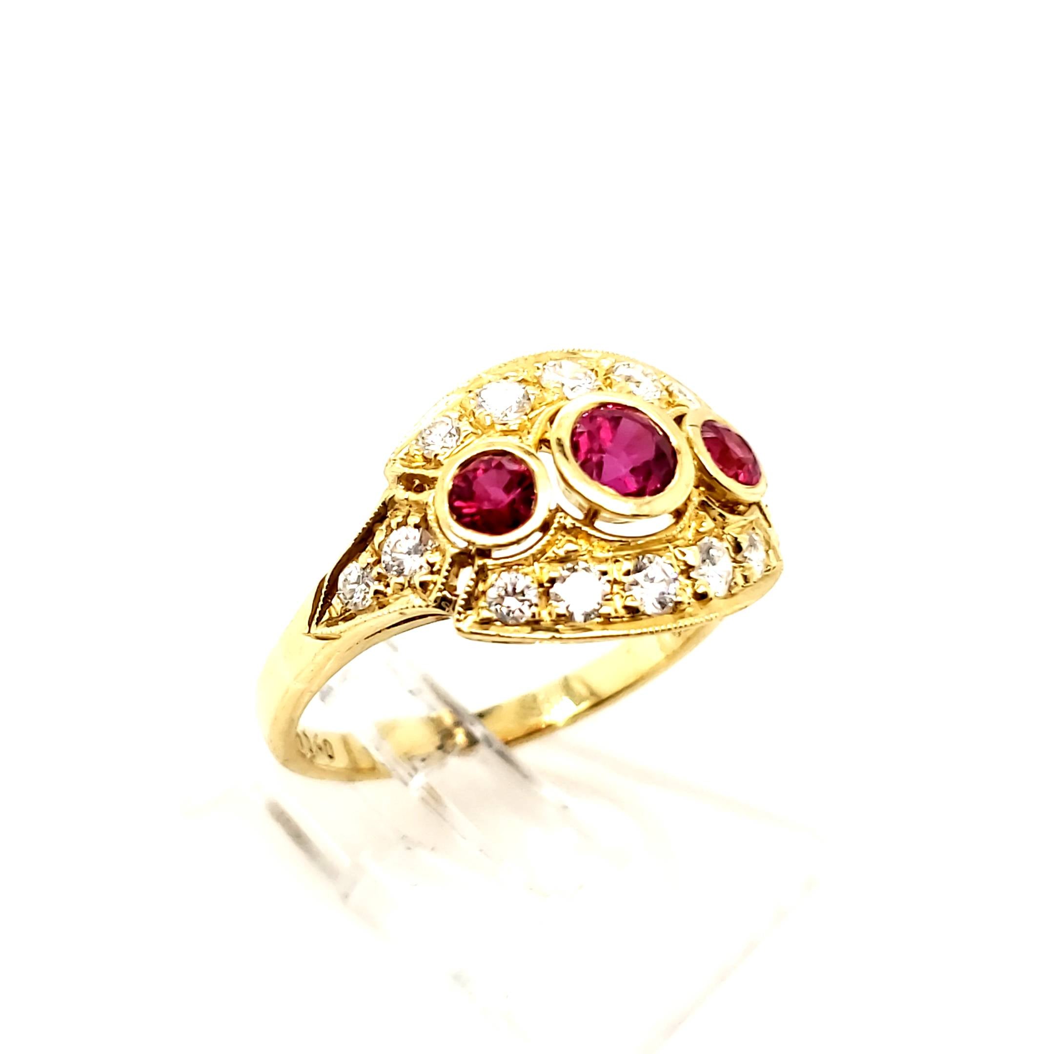 Damenring Gelbgold 750 Brillanten Gr.52